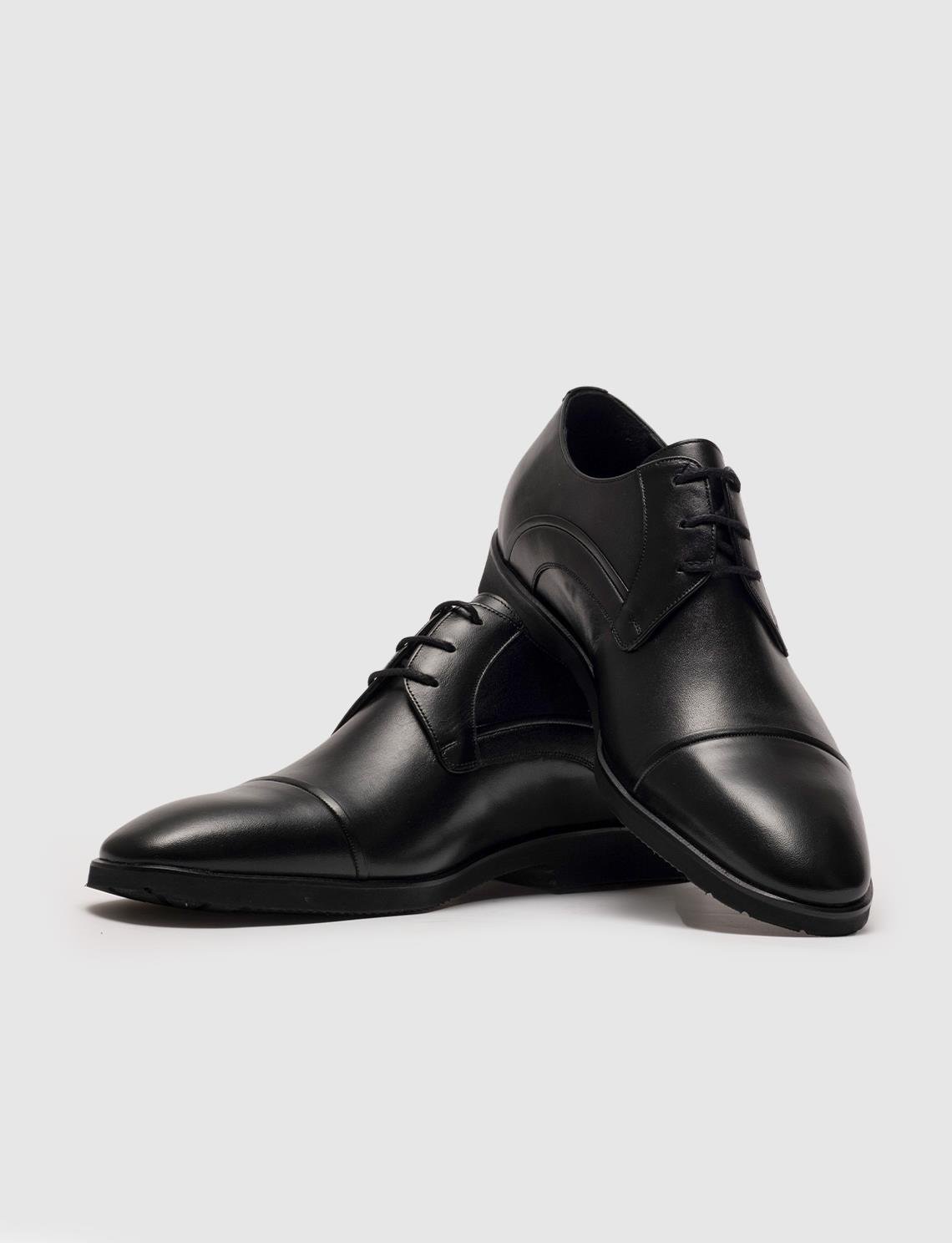Hakiki Deri Siyah Bağcıklı Erkek Klasik Ayakkabı | Cabani