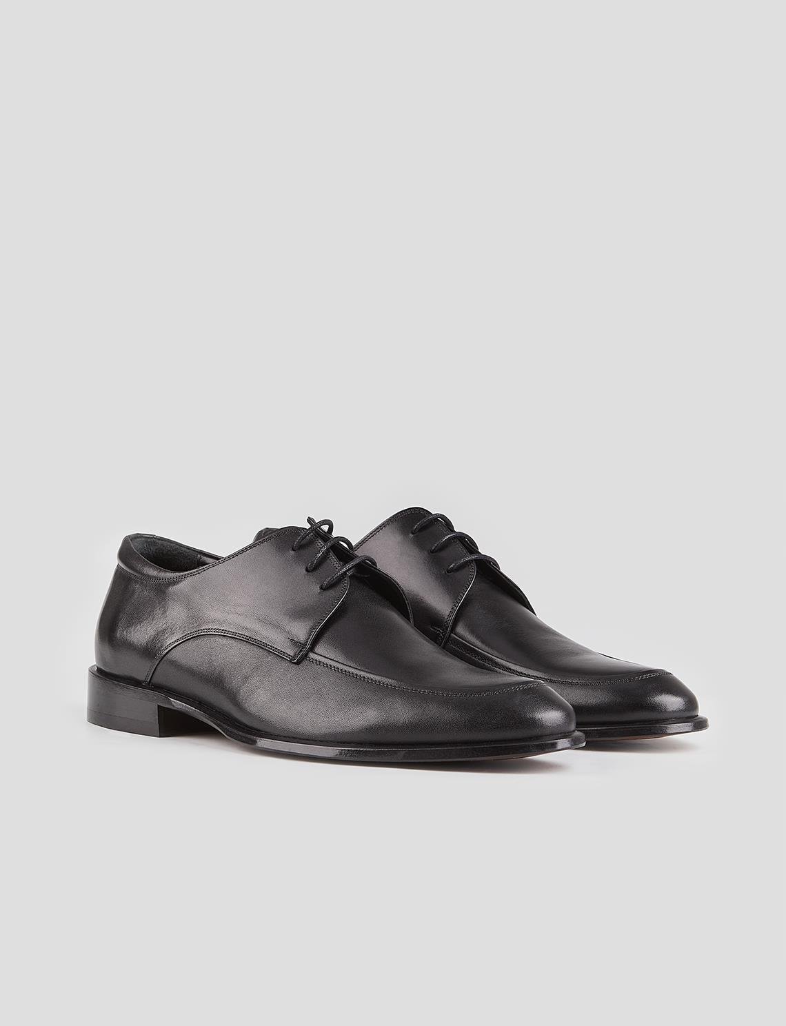 Men Black Genuine Leather Dress Shoes