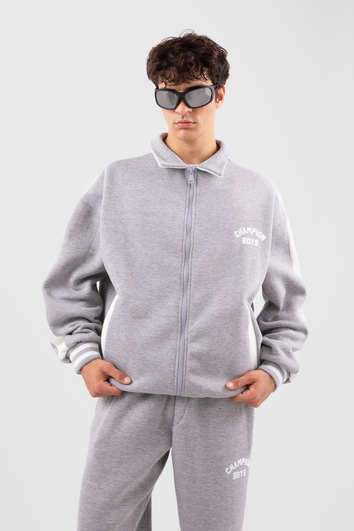 Champion grey tracksuit sale