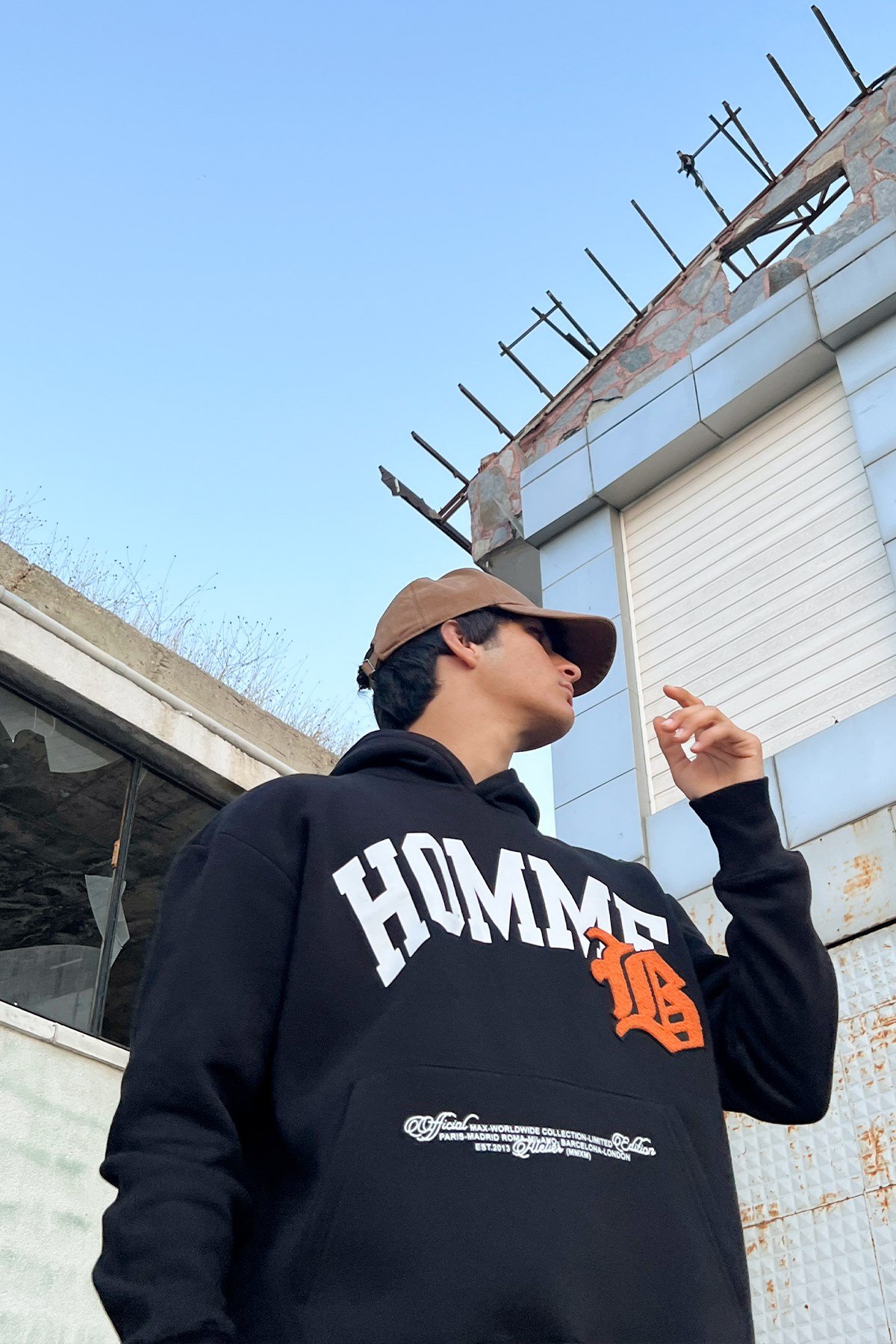Homme Bask l Siyah Oversize Hoodie Flaw Wears