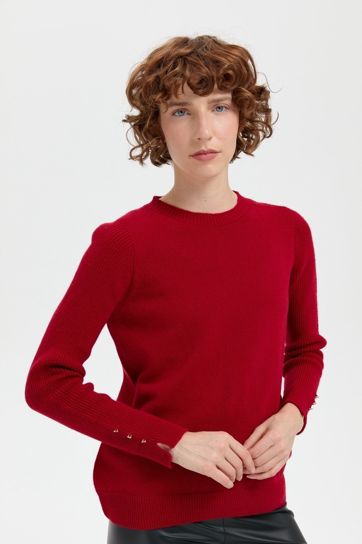 Womens Sweaters Red Crew Neck Jumper Womens Women's Crew Neck Wool
