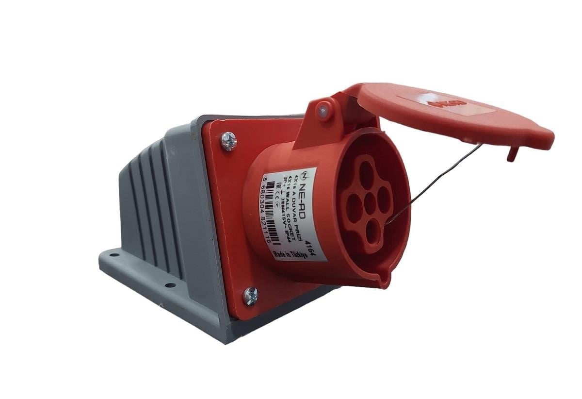 PP-「P」 ppp Ne-Ad 4x16A Duvar Prizi CEE Norm