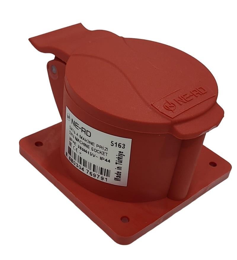 たま⑤ Ne-Ad 5x16A Kapaklı Makina Prizi CEE Norm