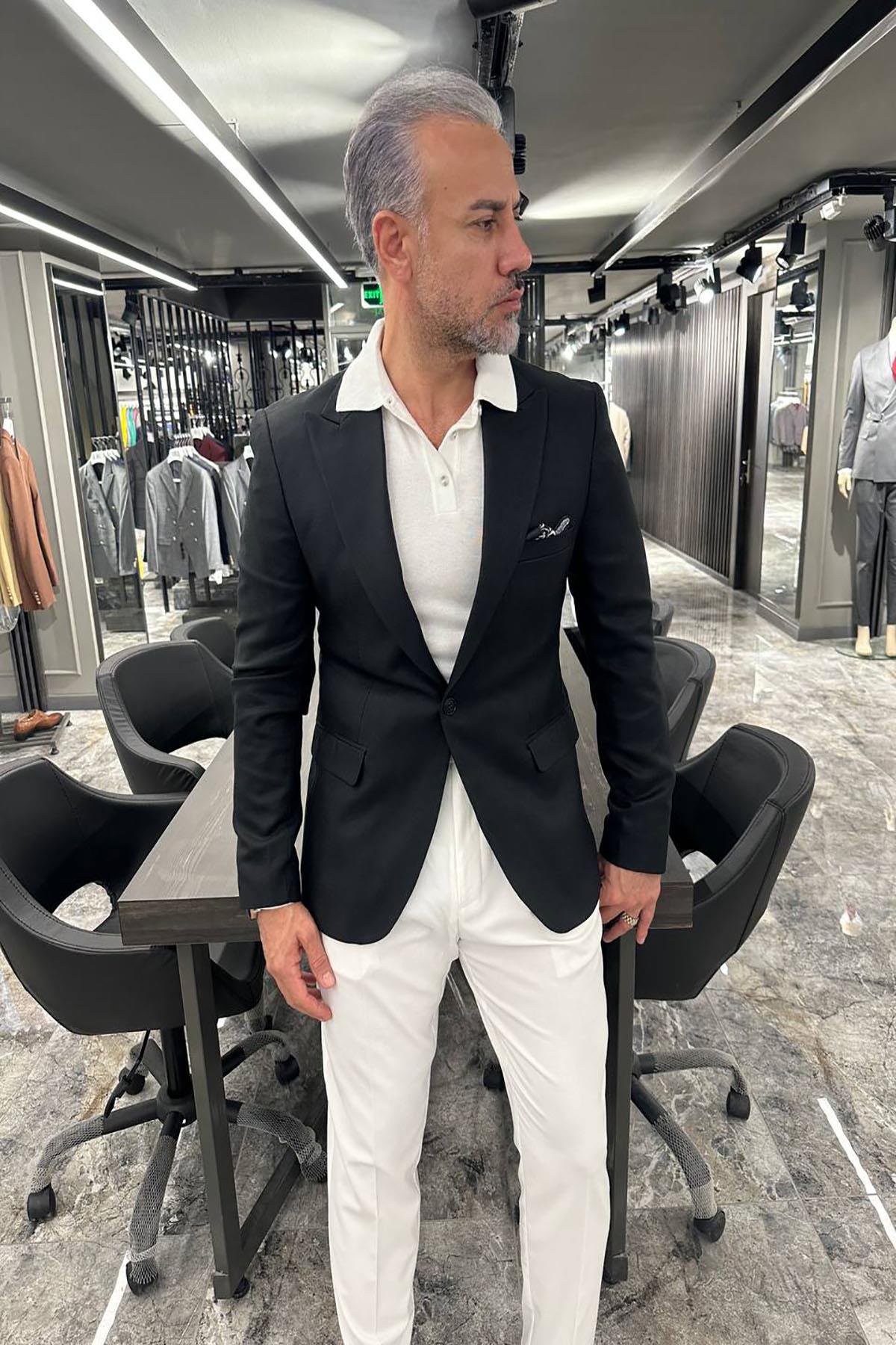 Half black half white coat hot sale