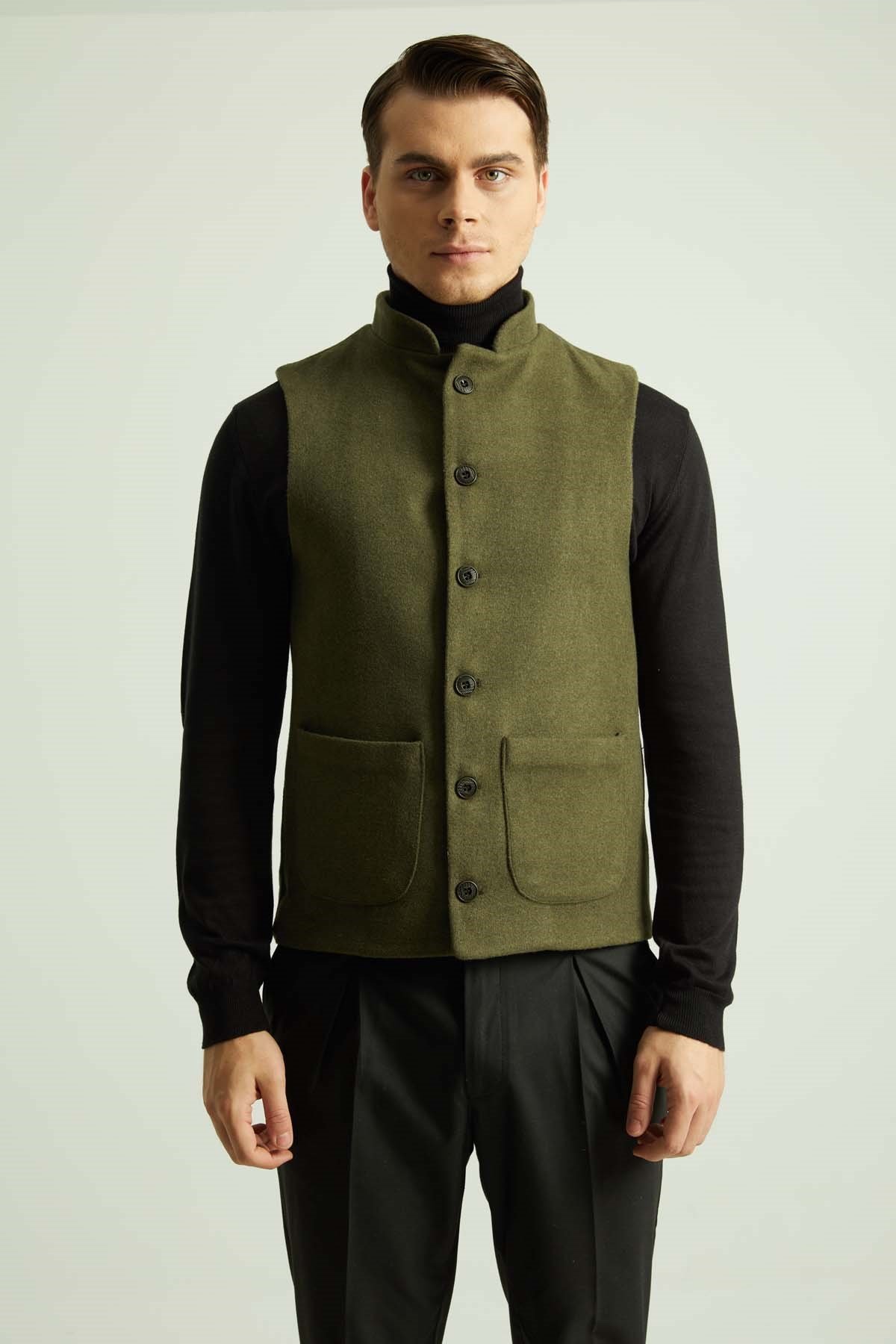 Mandarin collar sweater deals
