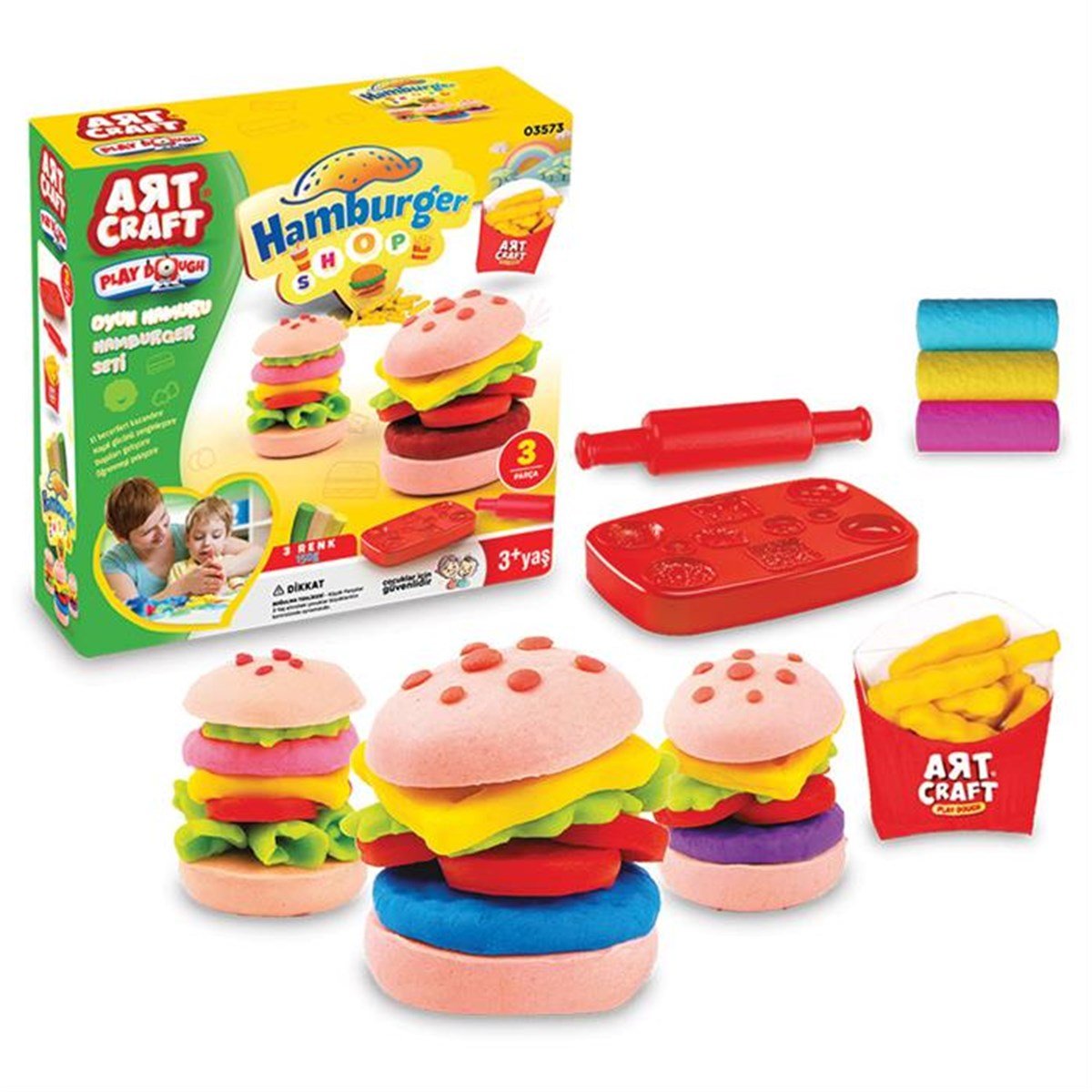 Art Craft Hamburger Set Oyun Hamuru (150 gr.) - Hamur Seti - Oyun Hamuru  Seti Fiyatı - Dede Toys Oyuncakları - Doğan Oyuncak Dünyası