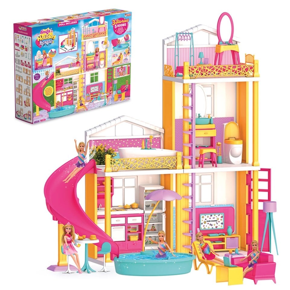 Linda'nın Tatil Evi - Ev Oyuncak - Linda'nın Tatil Ev Seti - Barbie Ev Seti  - Rüya Evi - Oyun Evi Fiyatı - Dede Toys Oyuncakları - Doğan Oyuncak Dünyası