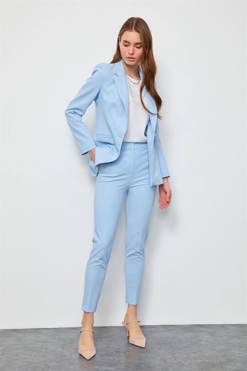Kadın Mavi Blazer Ceket Pantolon Takım ST050S60072002 | Setre