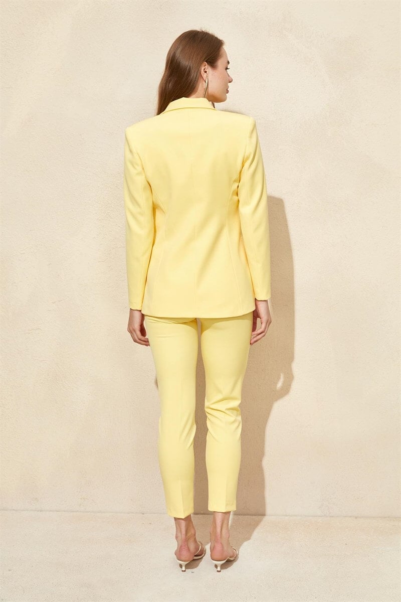 Kadın Sarı Blazer Ceket Pantolon Takım ST050S60072002 | Setre
