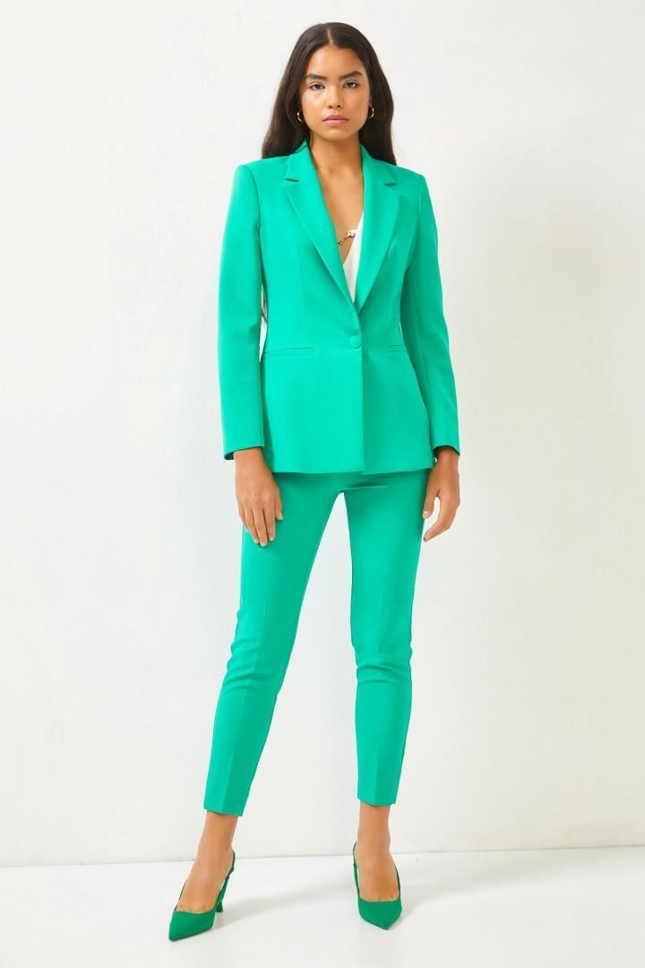 Kadın Yeşil Blazer Ceket Pantolon Takım ST050S60072003 | Setre
