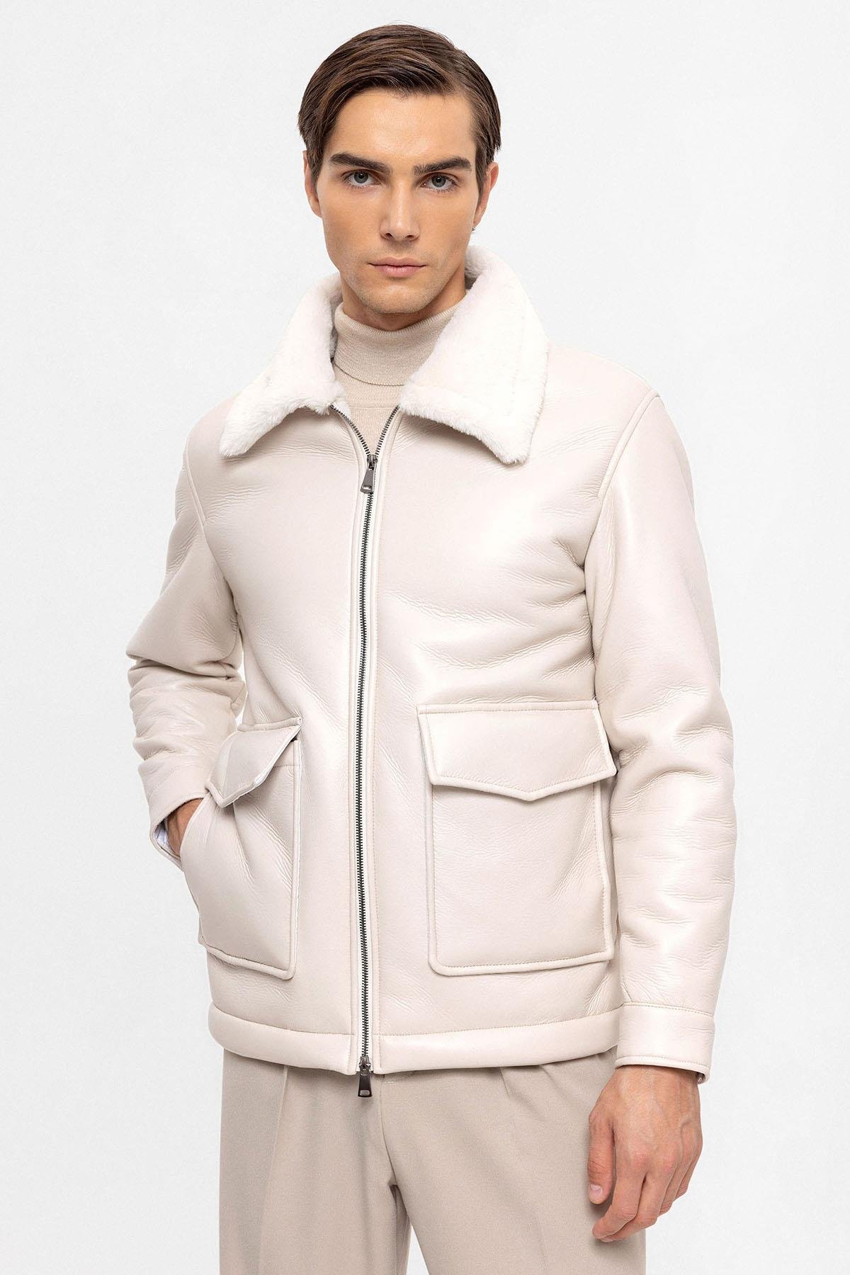 Astar Detaylı Suni Deri Mont