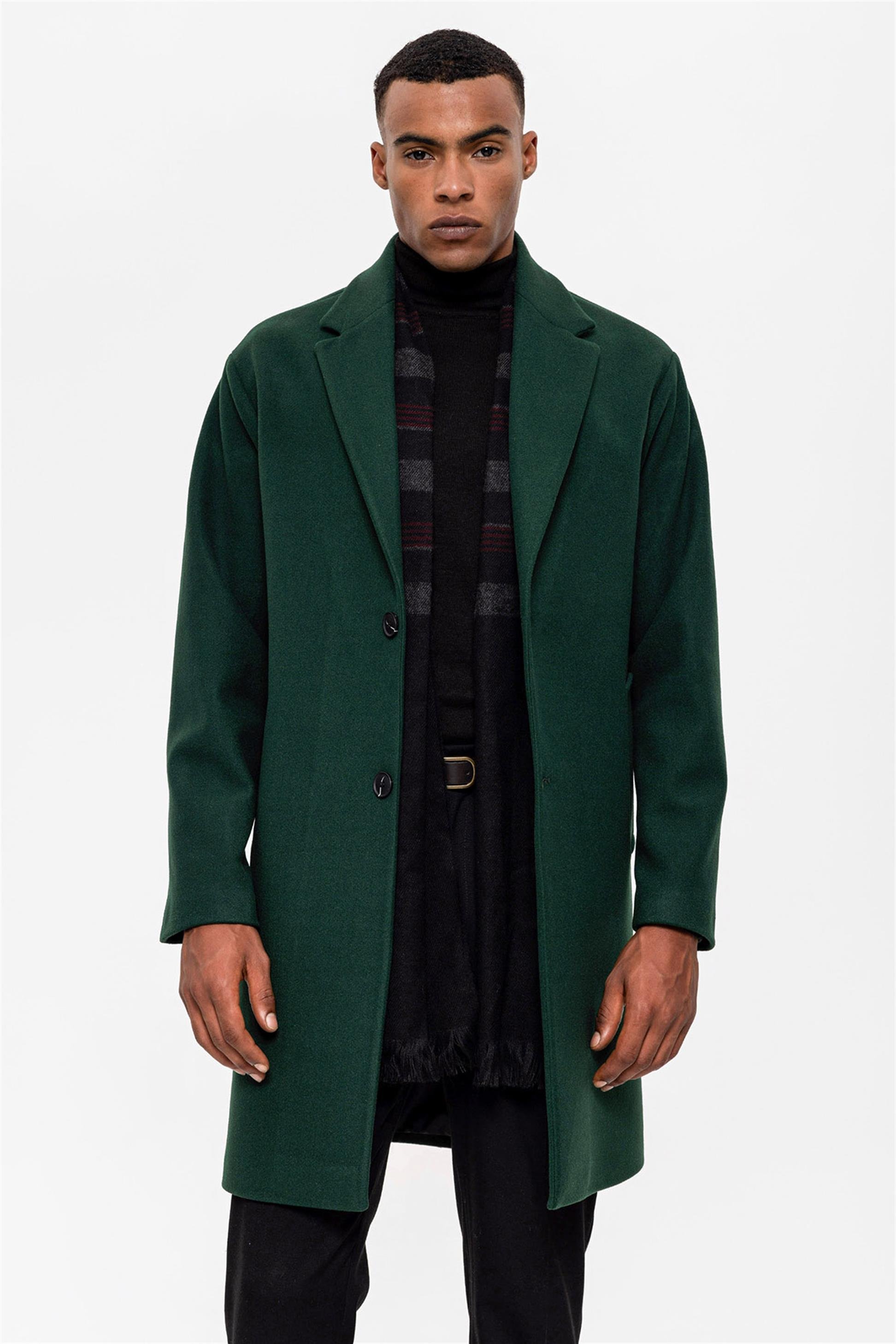 Green wool discount coat mens