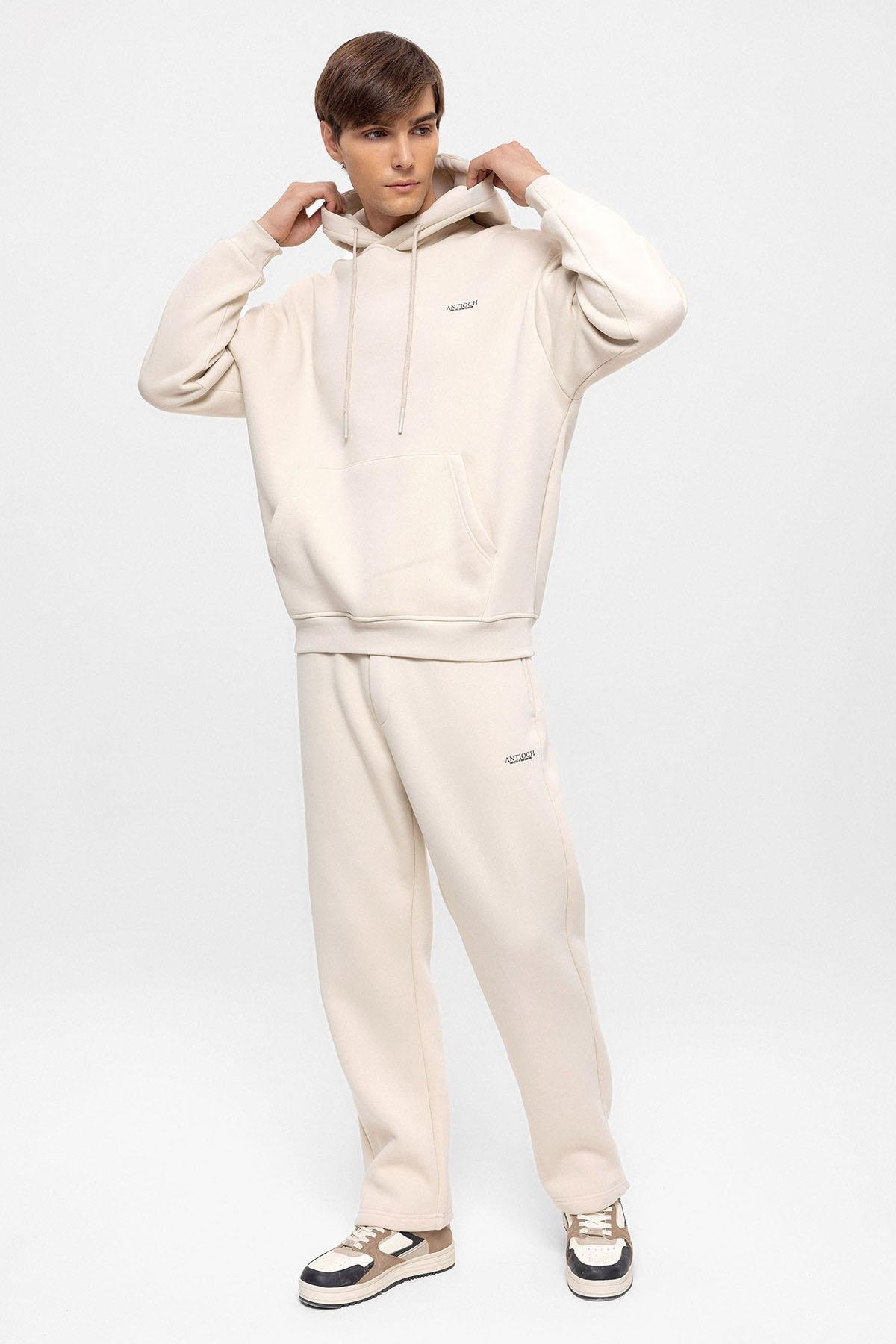 Mens hot sale cream tracksuit