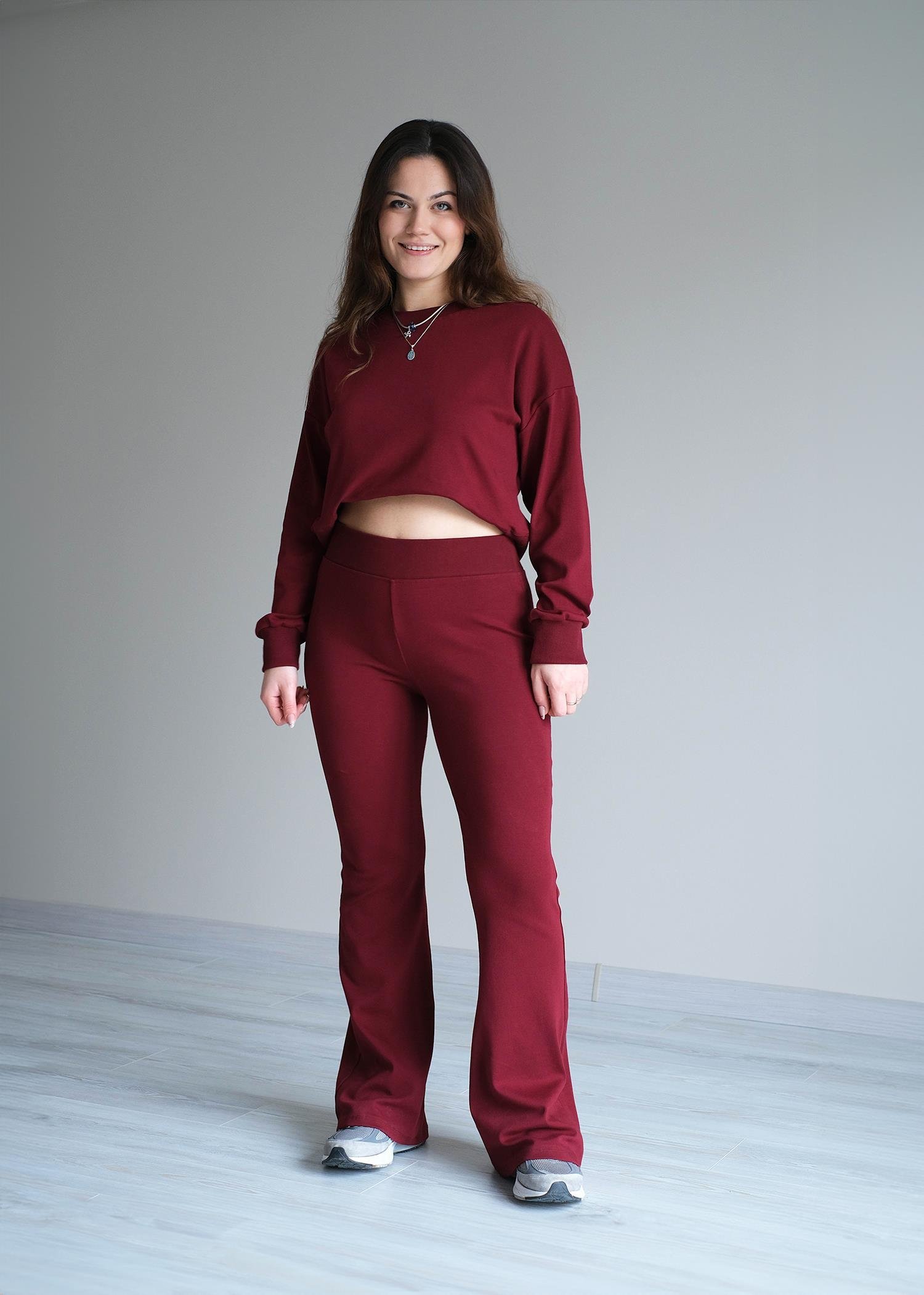 Bershka Ribanalı Takım Bordo