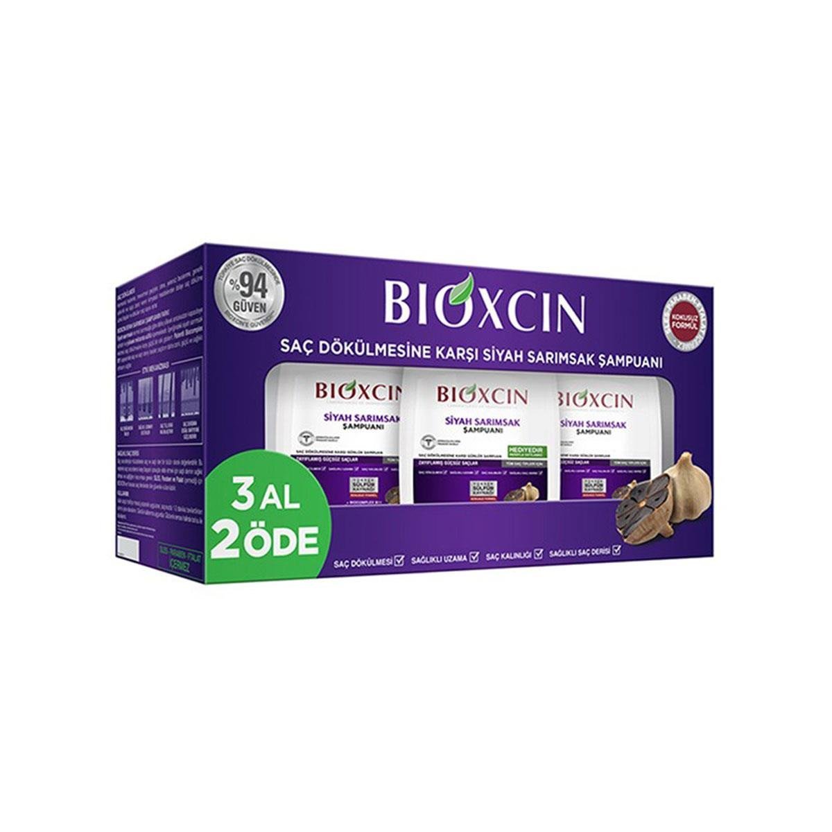 Bioxcin Saç Dökülmesine Karşı Siyah Sarımsak Şampuanı 3x300 ml - Daffne