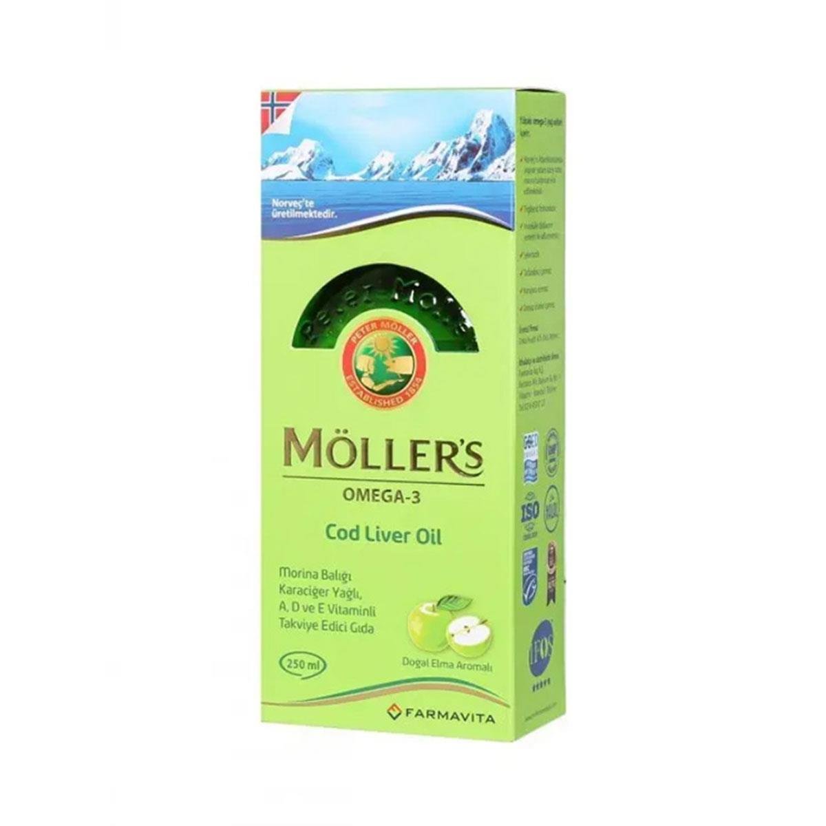 Möller's Omega-3 Doğal Elma Aromalı Balık Yağı Şurubu 250 ml - Daffne