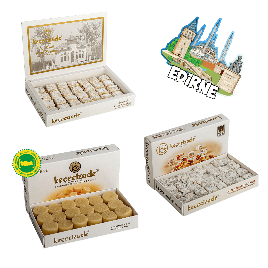 Keçecizade Hediyelik Paket - 8 -Badem Ezmesi 215 GR -Kare Bademli