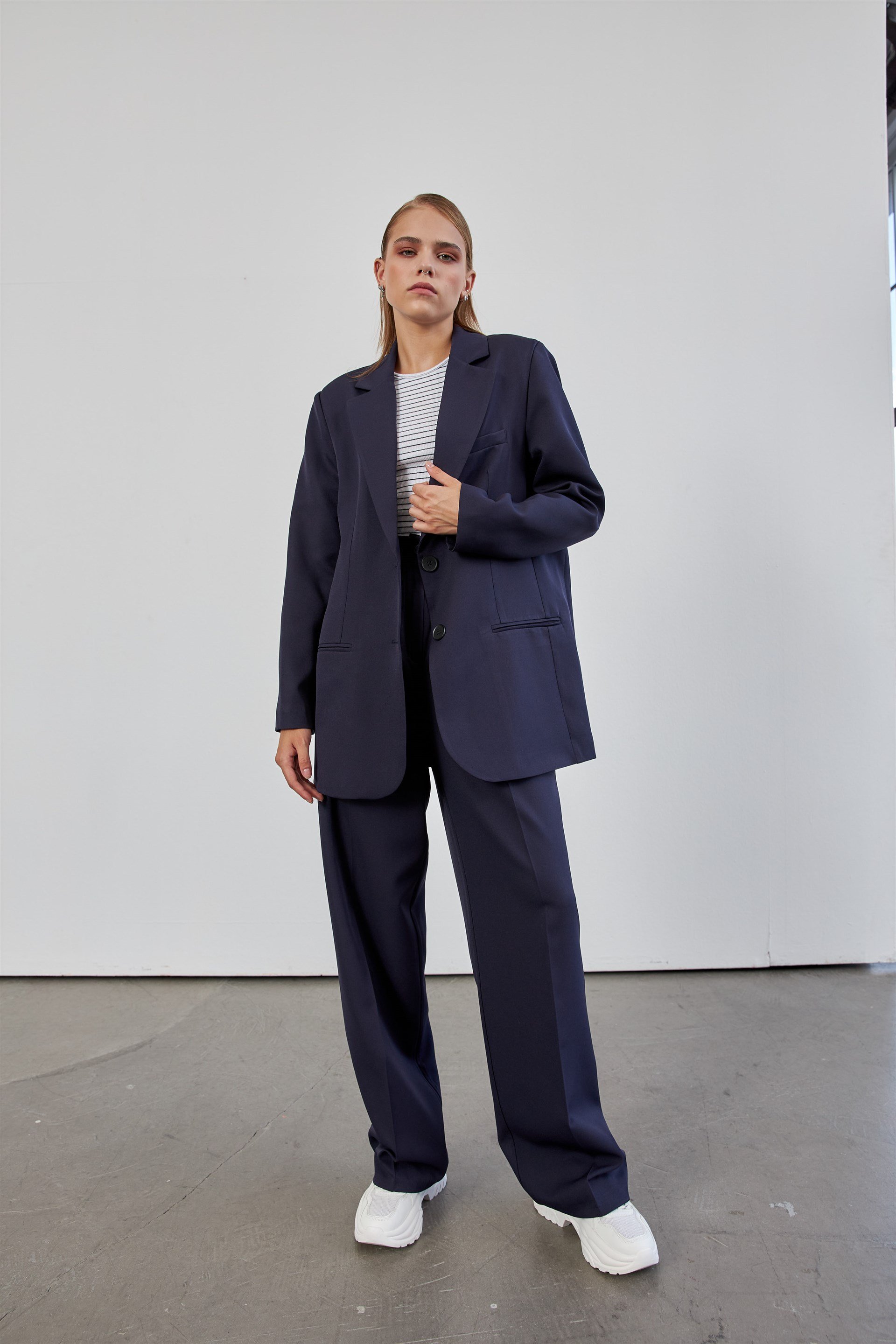 Lacivert Oversize Blazer Ceket Takım | Matton