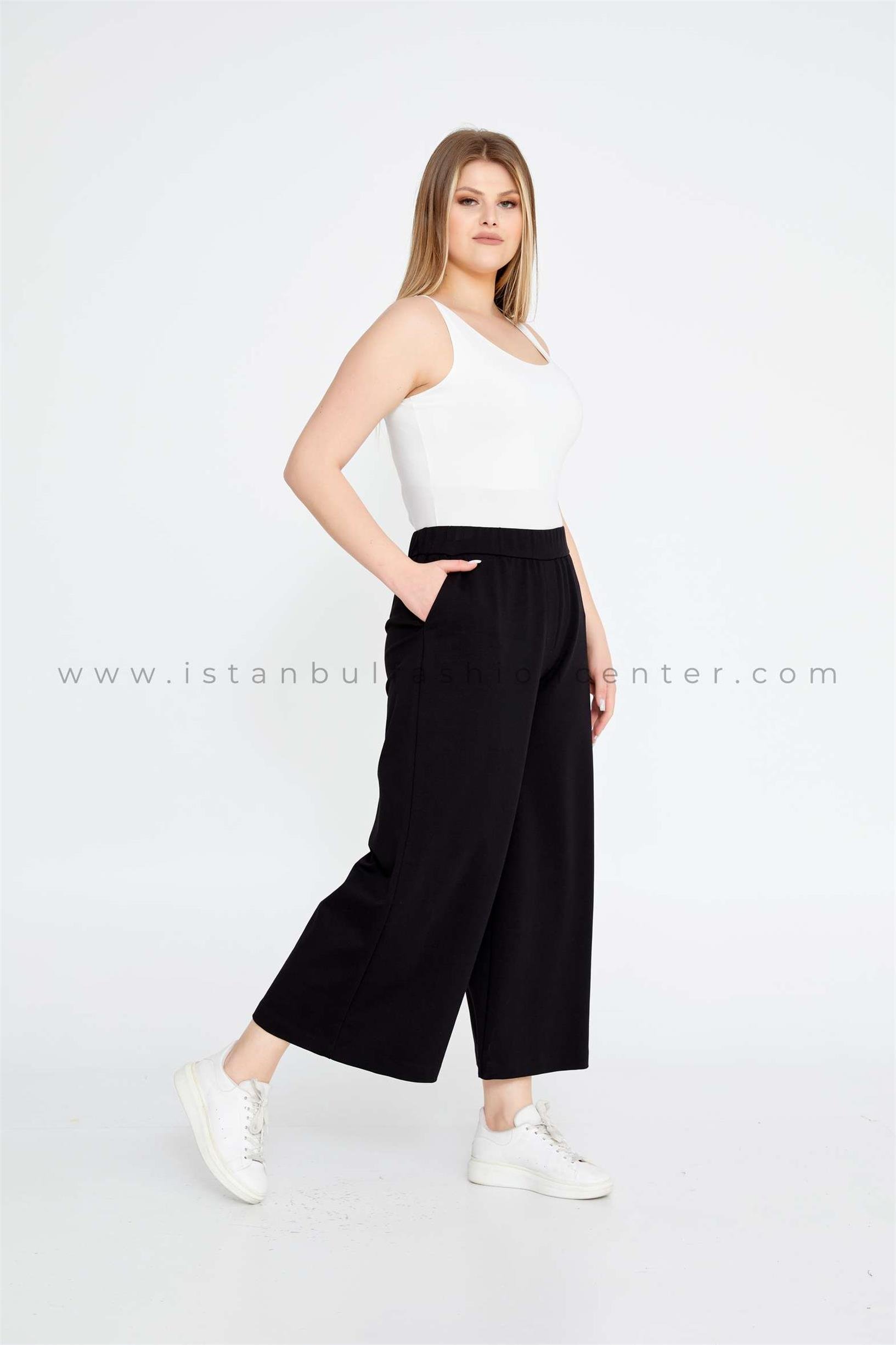 AVERSIA Culotte Plus Size Black Pants Avs8043syh