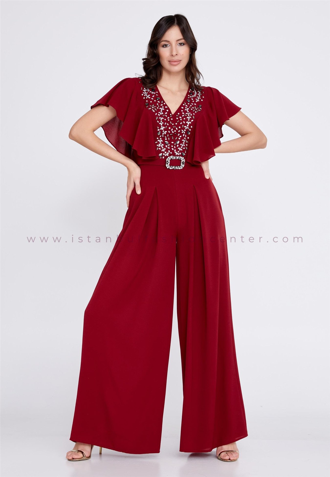 Burgundy formal outlet jumpsuit