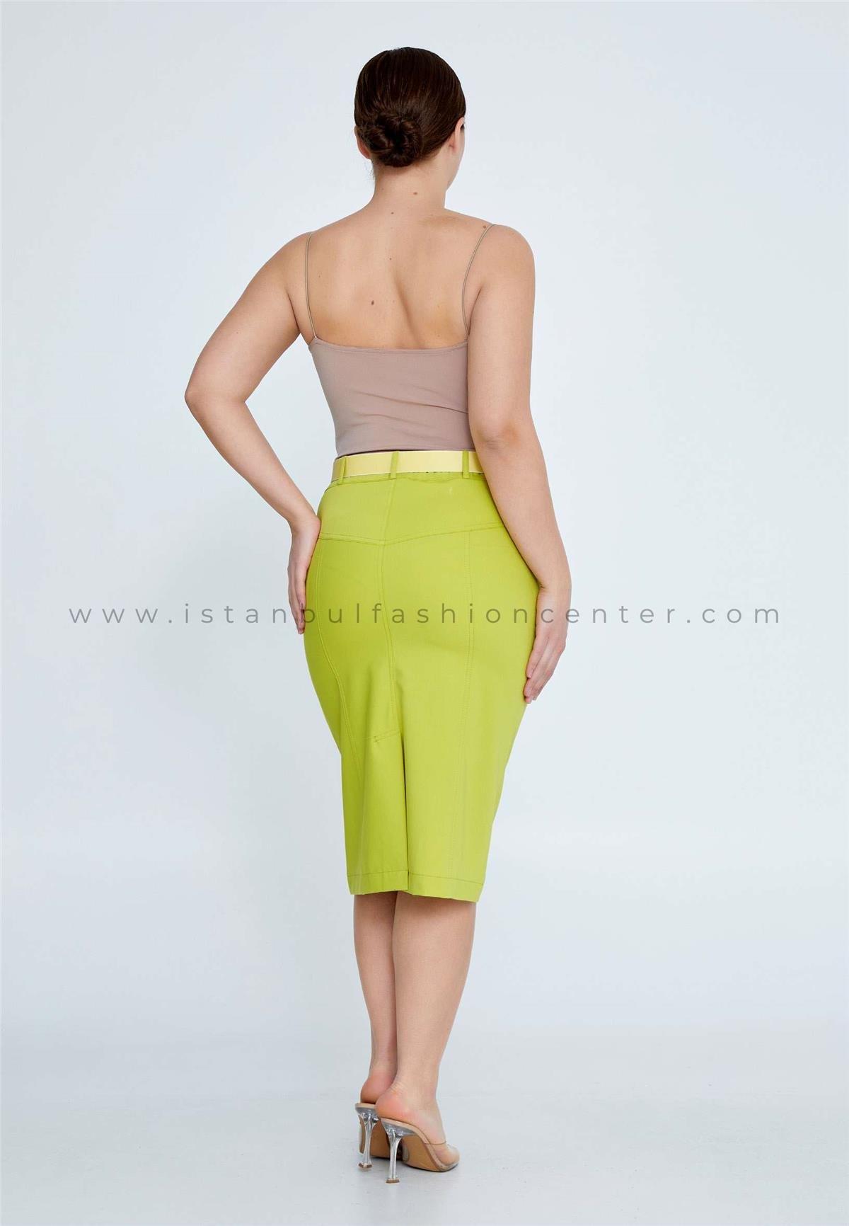 Green pencil skirt yellow online