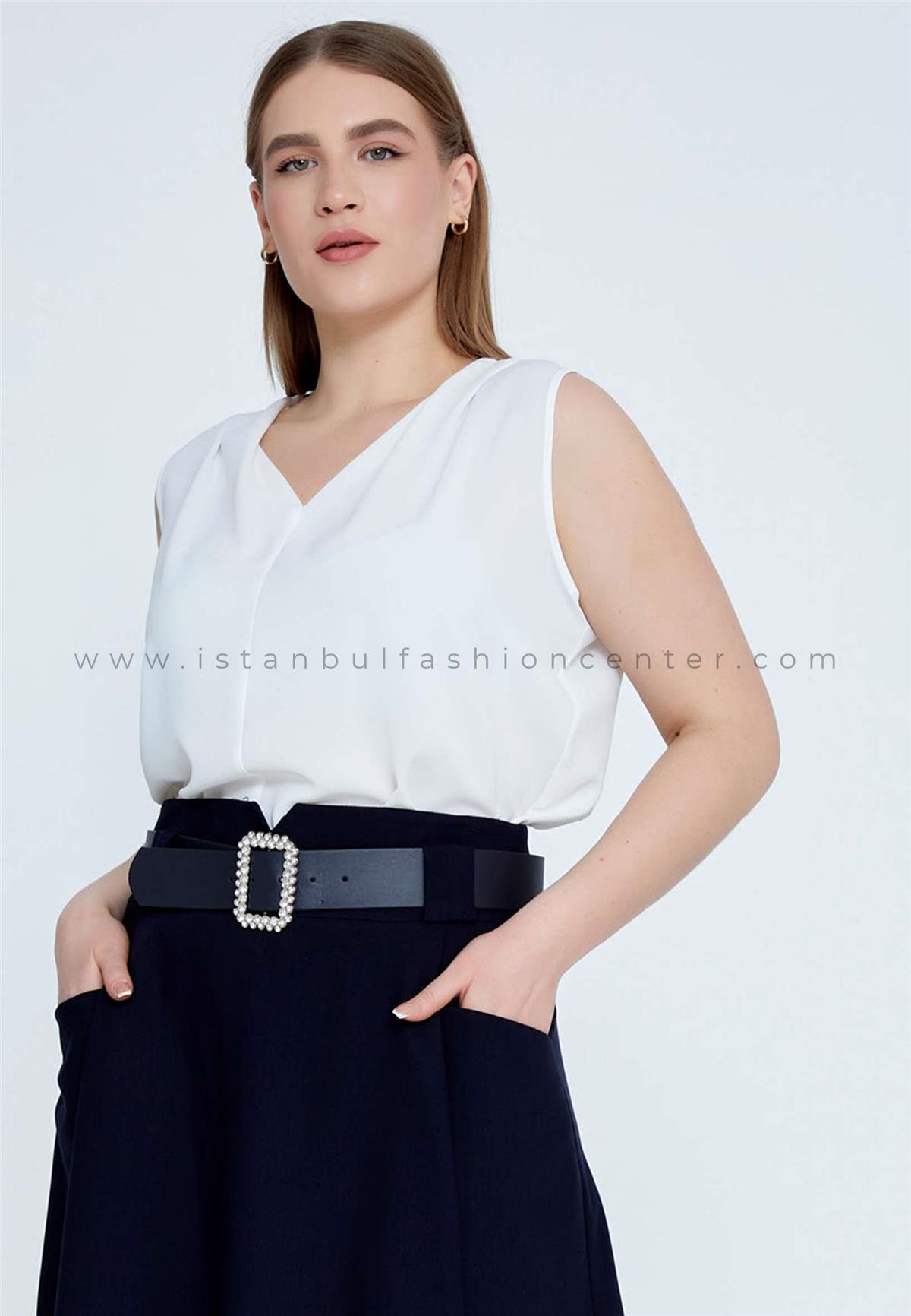 CARLA Midi Solid Color Plus Size Navy Skirt Car8087 1lac