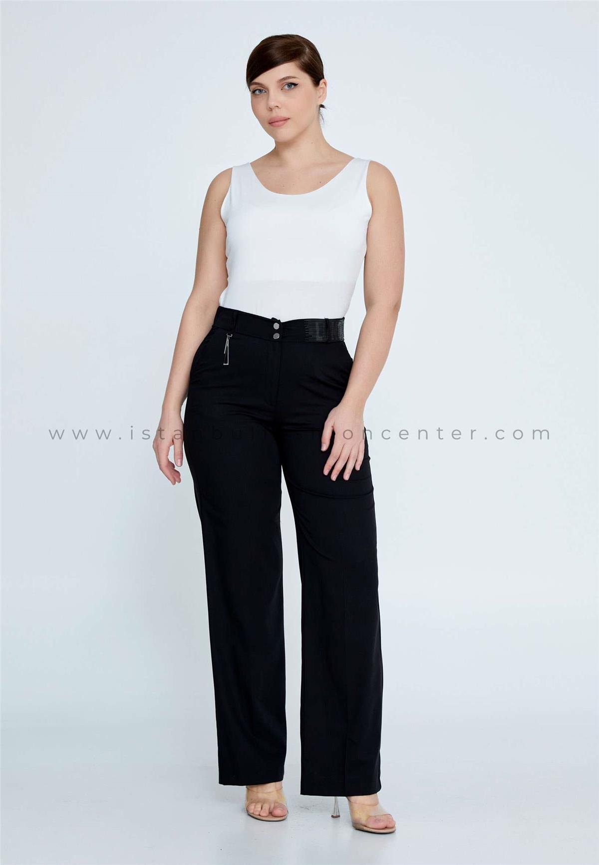 GEMKO Skinny Fit Plus Size Black Pants Gem14160xlsyh