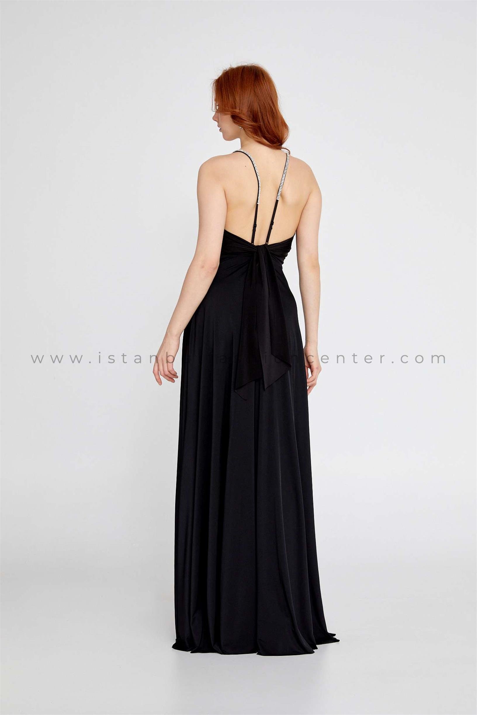 EXPLOSION Sleeveless Maxi Lycra Column Regular Black Evening Dress  Exp57082syh