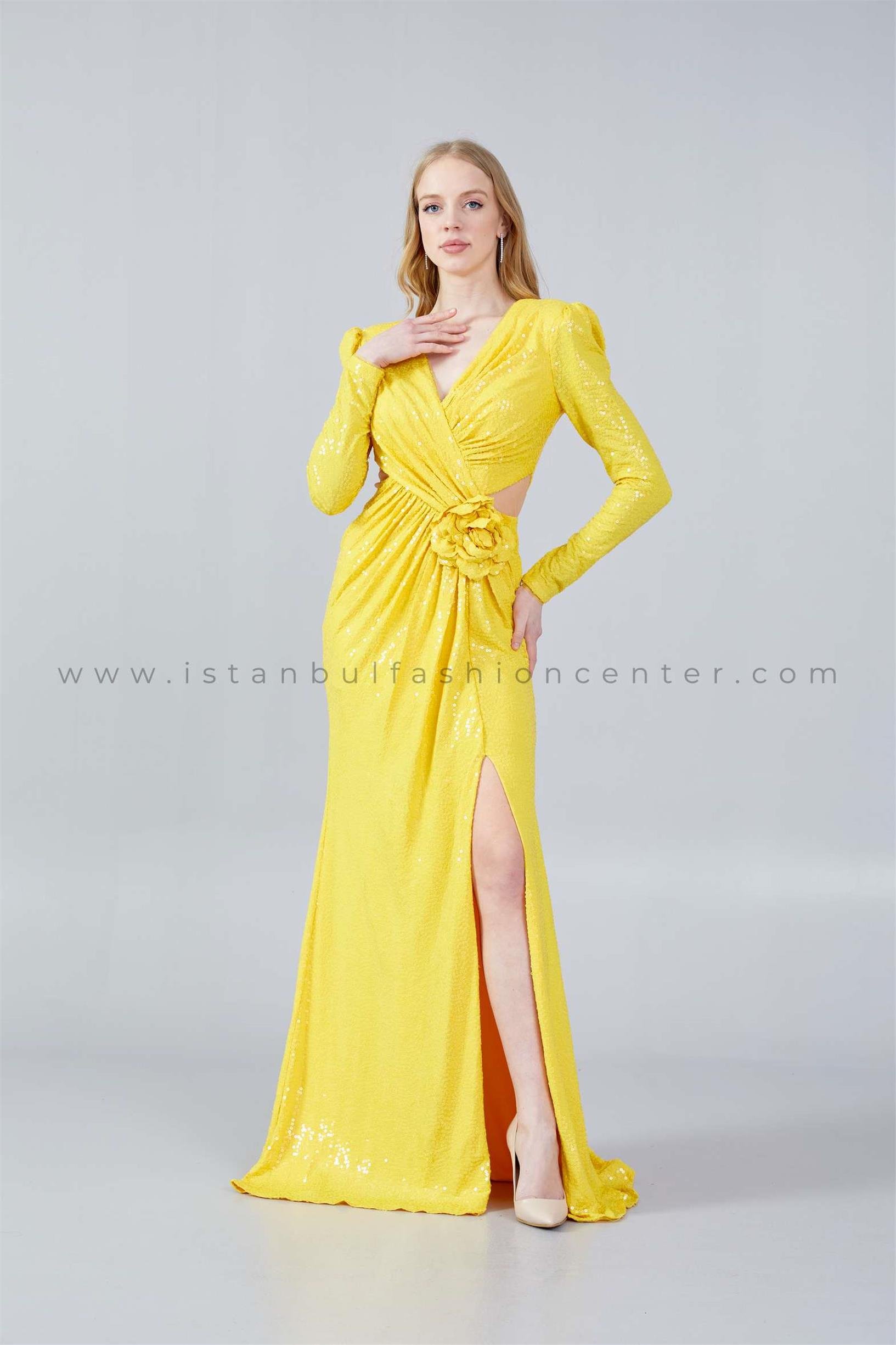 FOR COSTUME Manche longue Maxi Paillette Sir ne R guliers Jaune