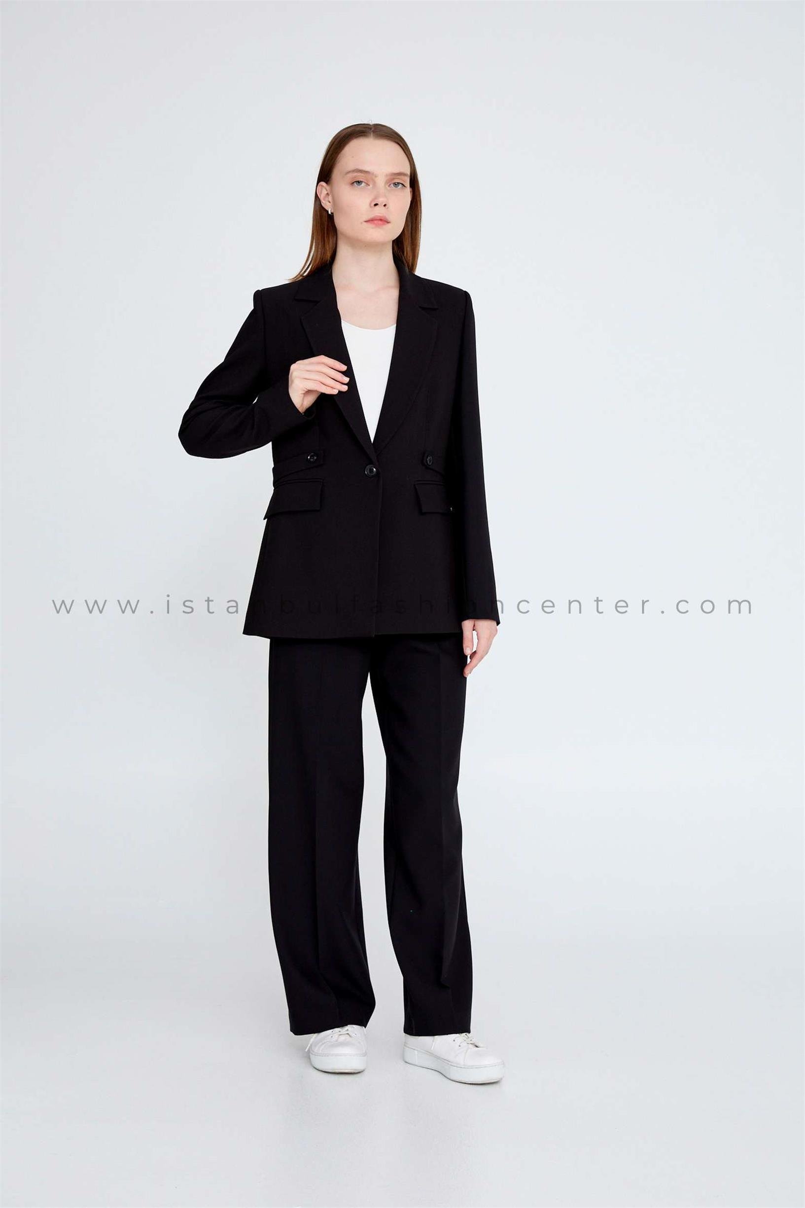 H.KUPSS Long Sleeve Crepe Solid Color Regular Black Jacket Kps121259syh
