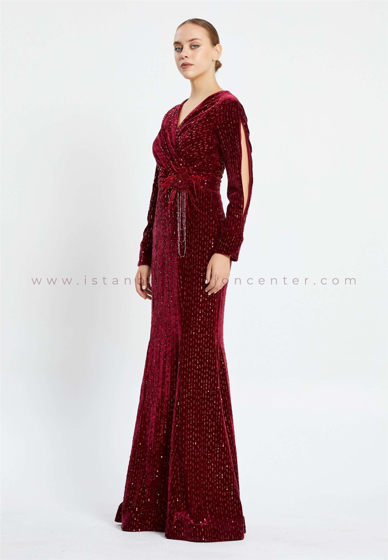 HALLMARK Manche longue Maxi Velours Sir ne R guliers Bourgogne