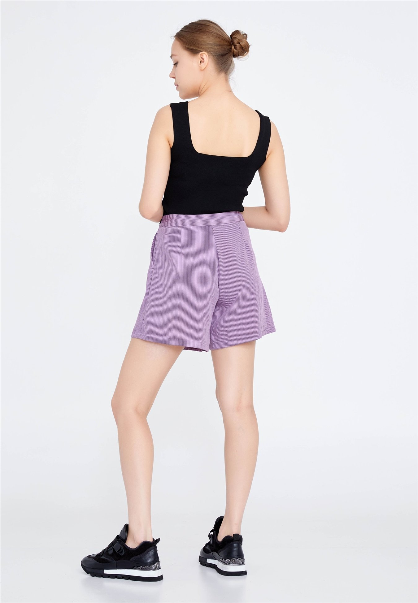 HALLMARK Solid Color Regular Purple Shorts Ber21y2103lıl