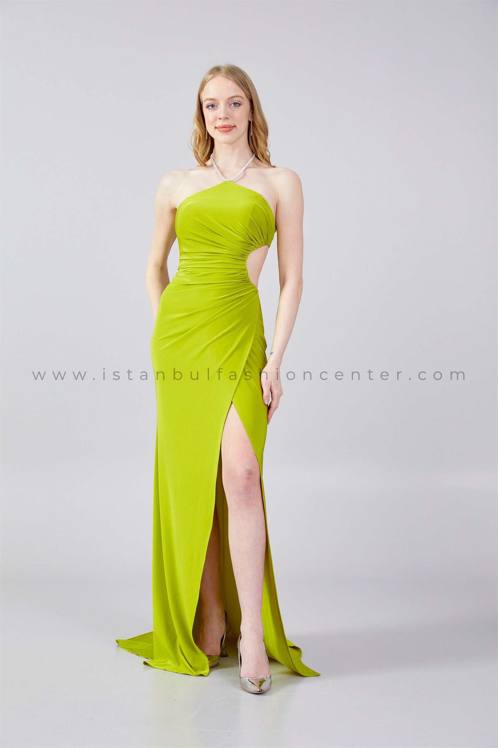 HOT CONTACT Sleeveless Maxi Lycra Mermaid Regular Green Evening