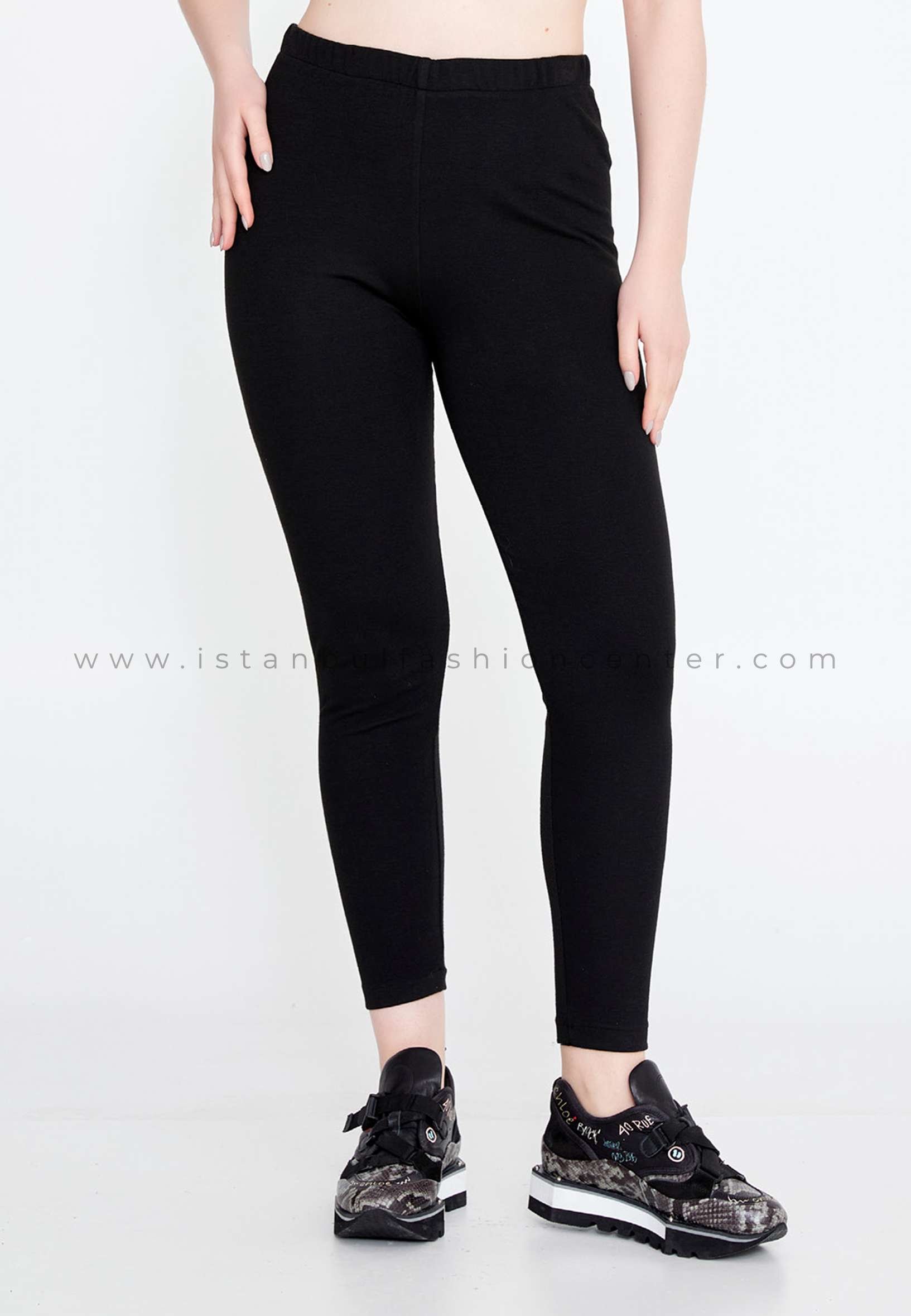 Black Solid Cotton Leggings - Also in Plus Size