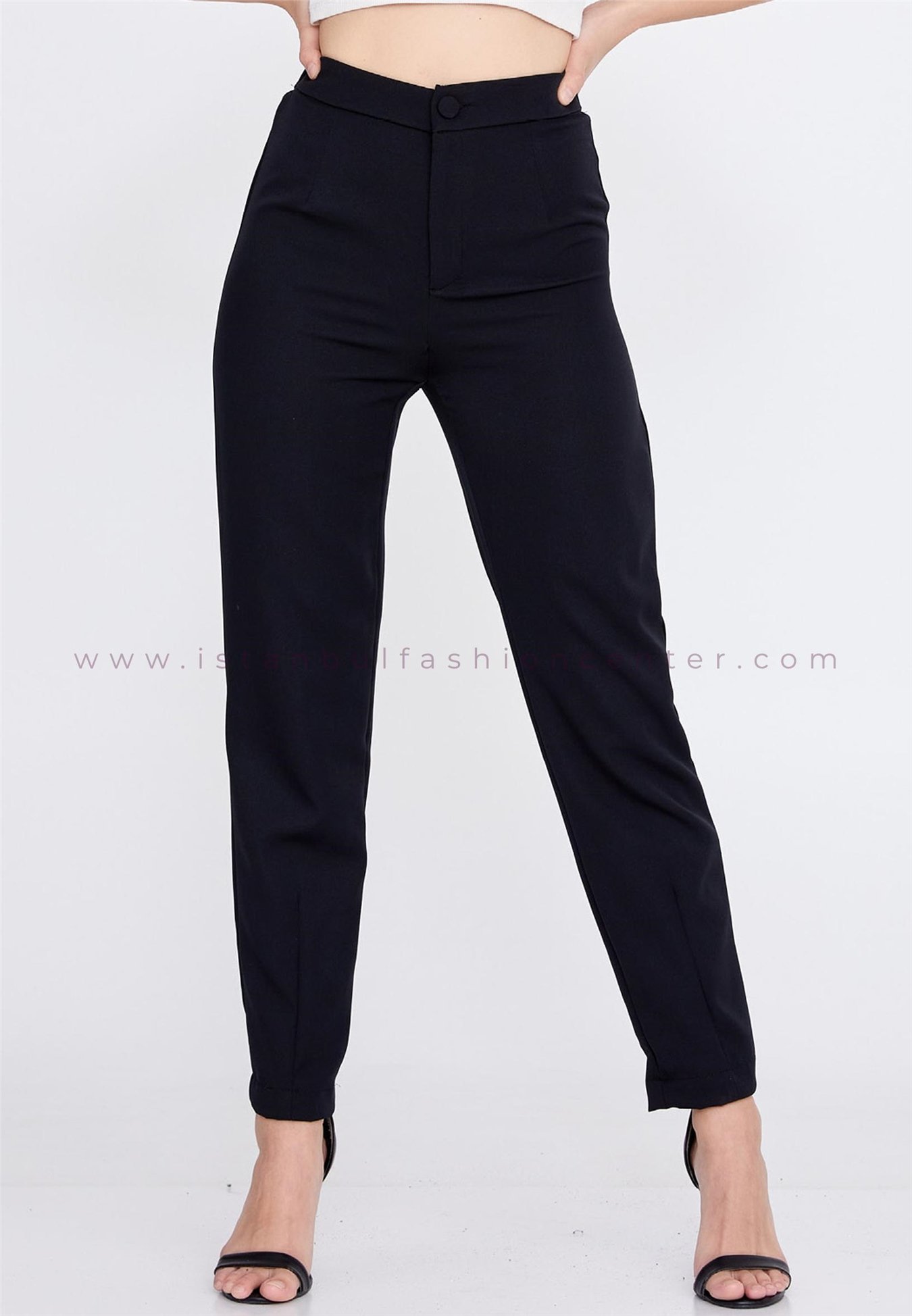 GEMKO Skinny Fit Plus Size Black Pants Gem14160xlsyh