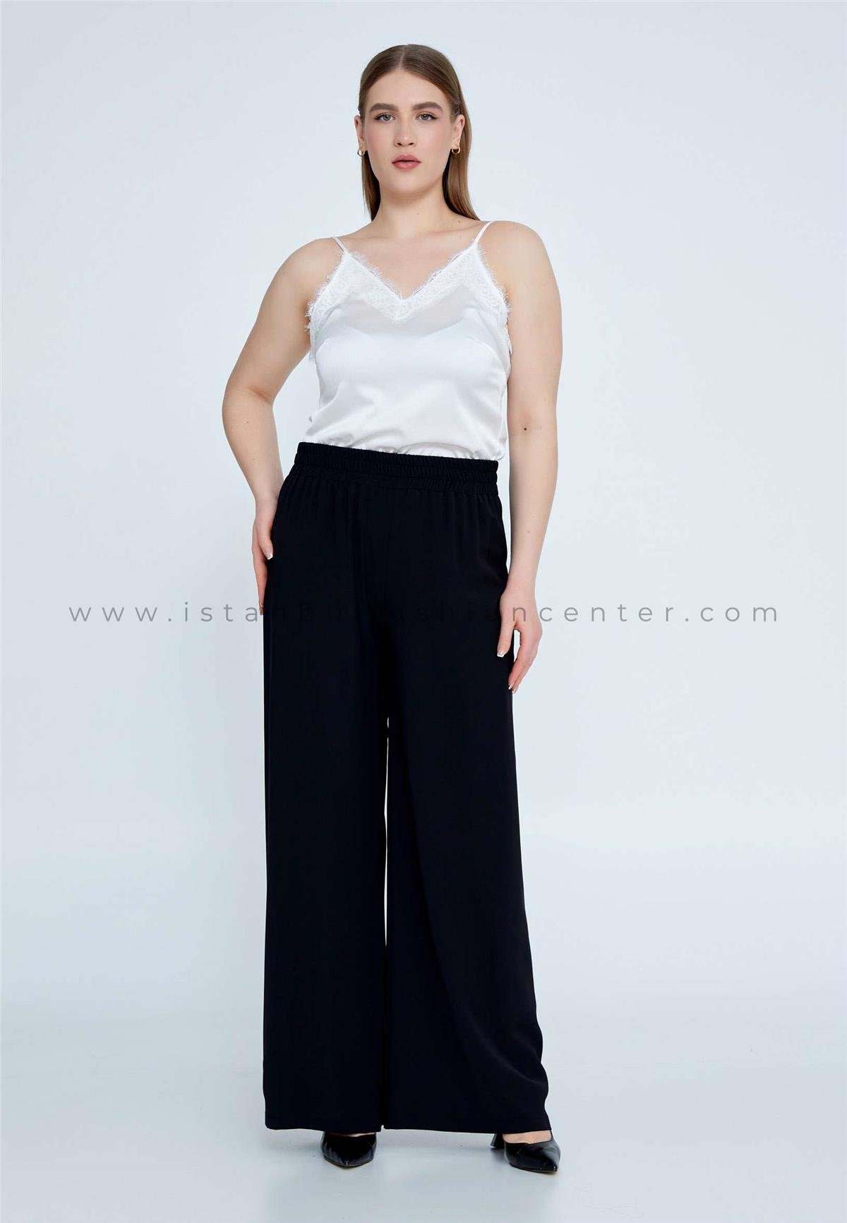 GEMKO Skinny Fit Plus Size Black Pants Gem14160xlsyh