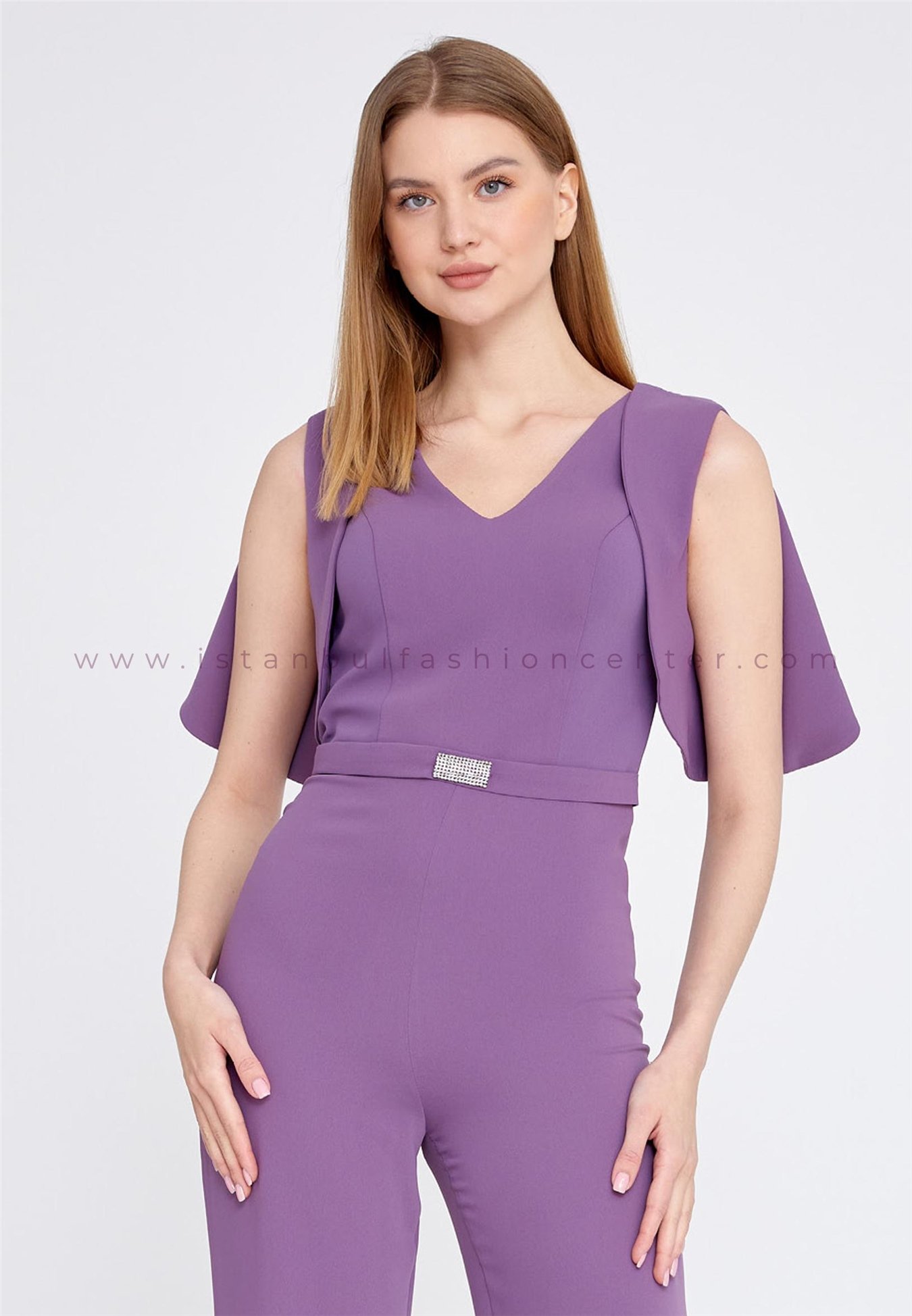 Purple store evening jumpsuit