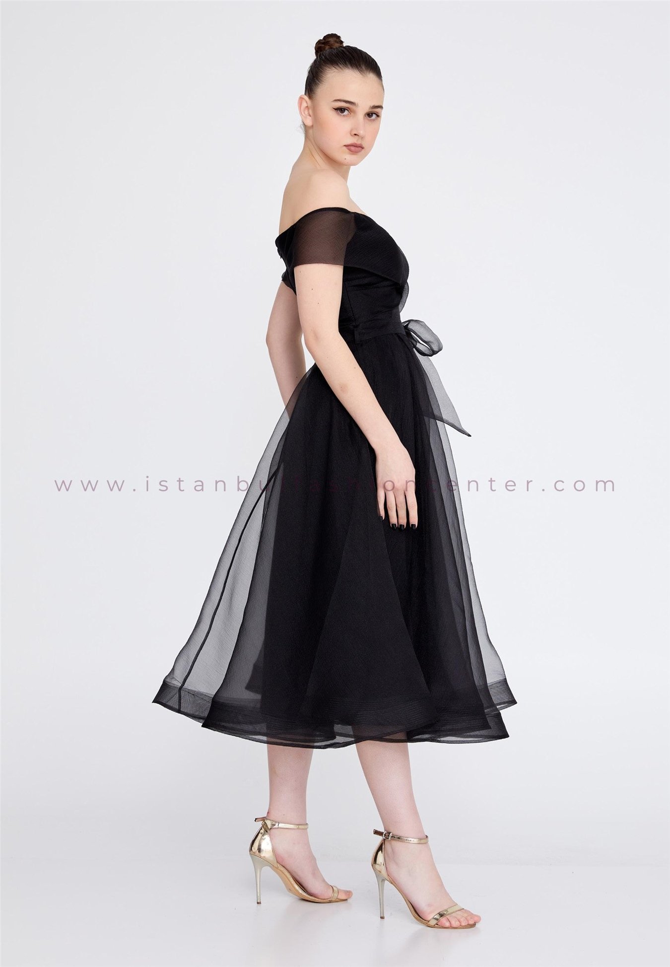 A line top midi cocktail dress