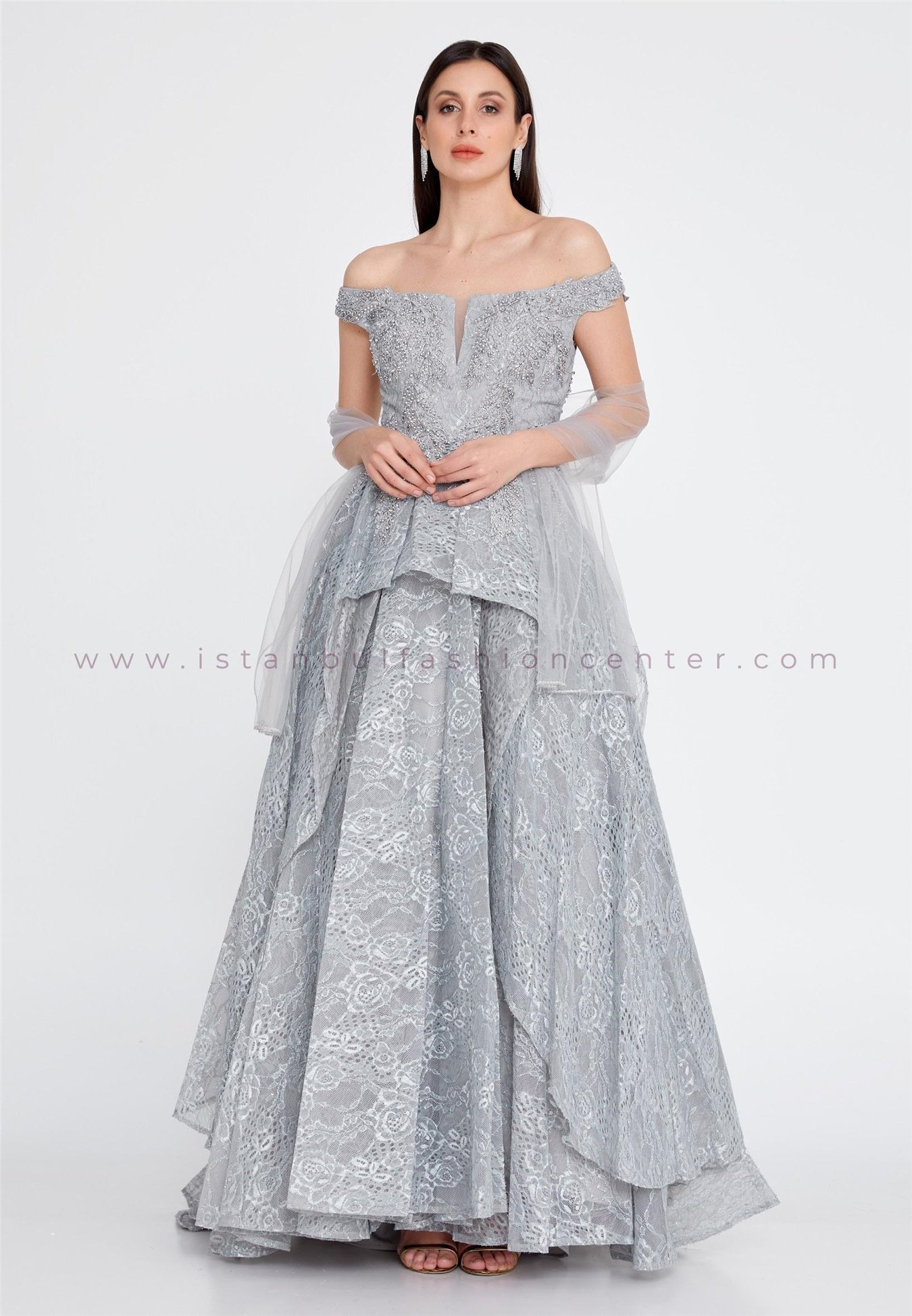 Grey maxi clearance prom dress