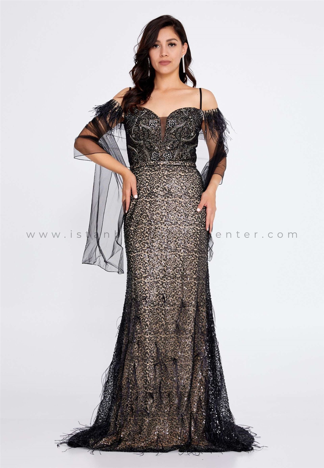 TIARA Sleeveless Maxi Tulle Mermaid Regular Black Wedding Guest Dress Tarta -b20-26138syh