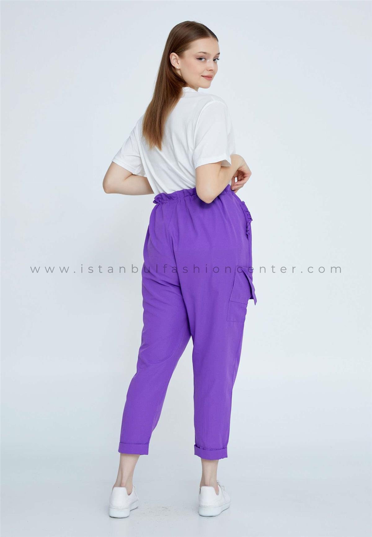 ZAHASEJA Skinny Fit Plus Size Purple Pants Zsj1029mor