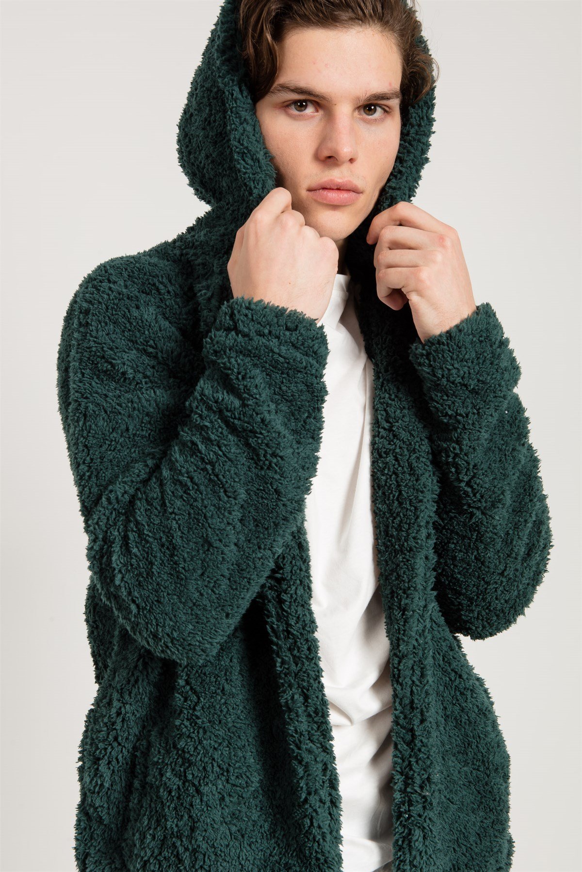 Khaki green teddy bear coat best sale