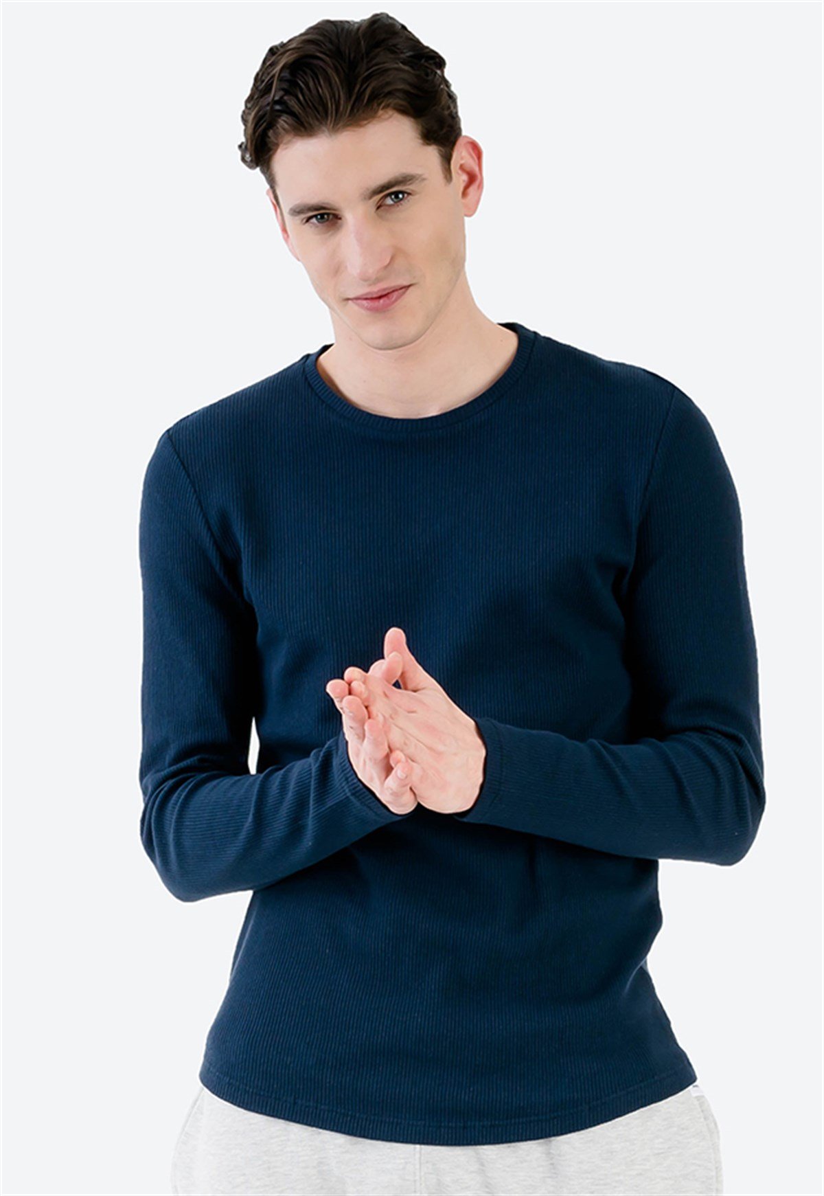 Slim fit waffle shirt sales