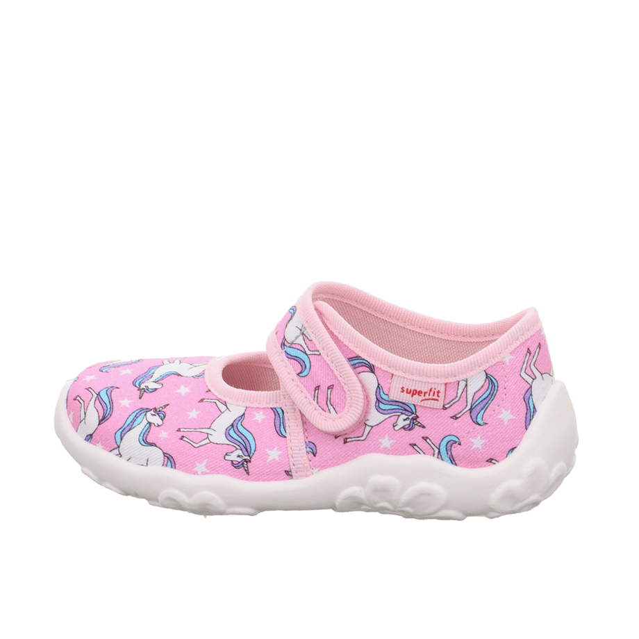 Bonny Superfit Marka Unicorn Desenli Kız Çocuk Kreş - Ev Ayakkabısı Pembe