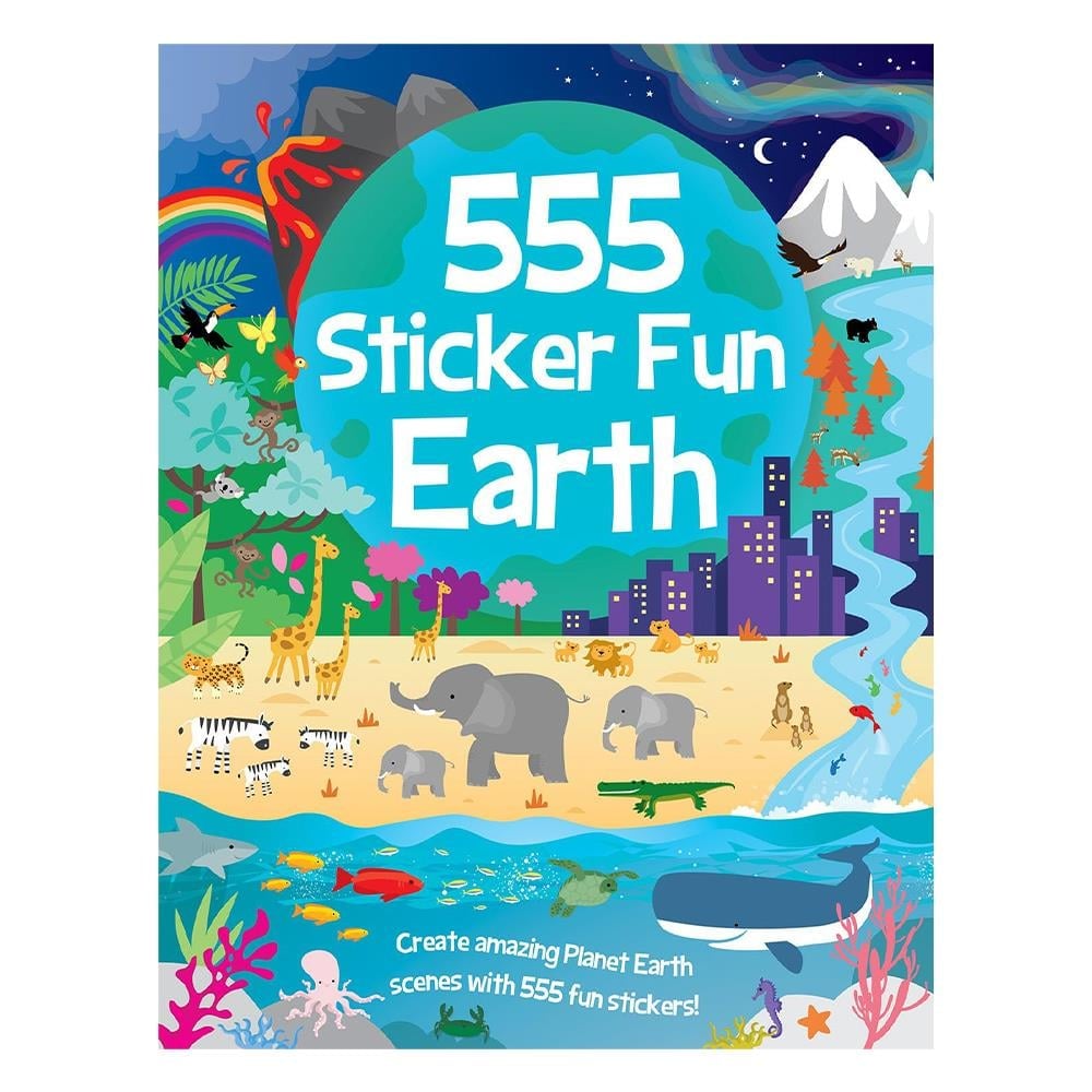 555 Sticker Fun Earth: Dünya Temalı Etkinlik Kitabında Eğlenceli