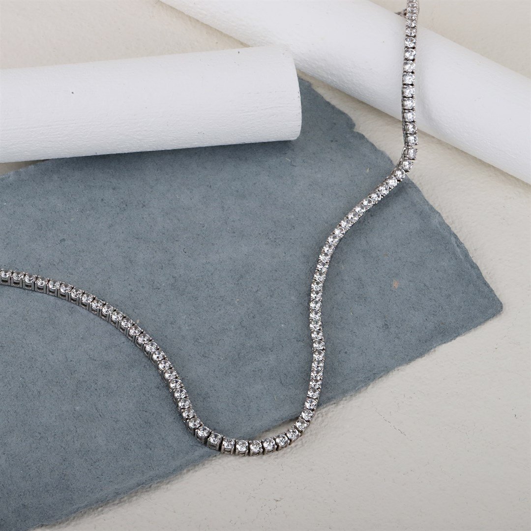 Women s 3mm Waterway Silver Necklace