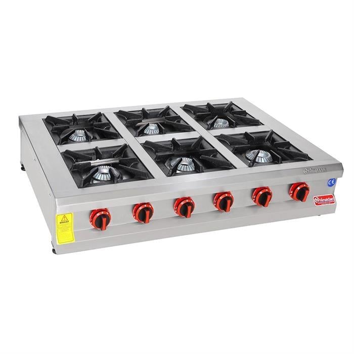 Himaksan Doğalgazlı Set Üstü Sanayi Tip Altılı 6 Göz Ocak 150*120
