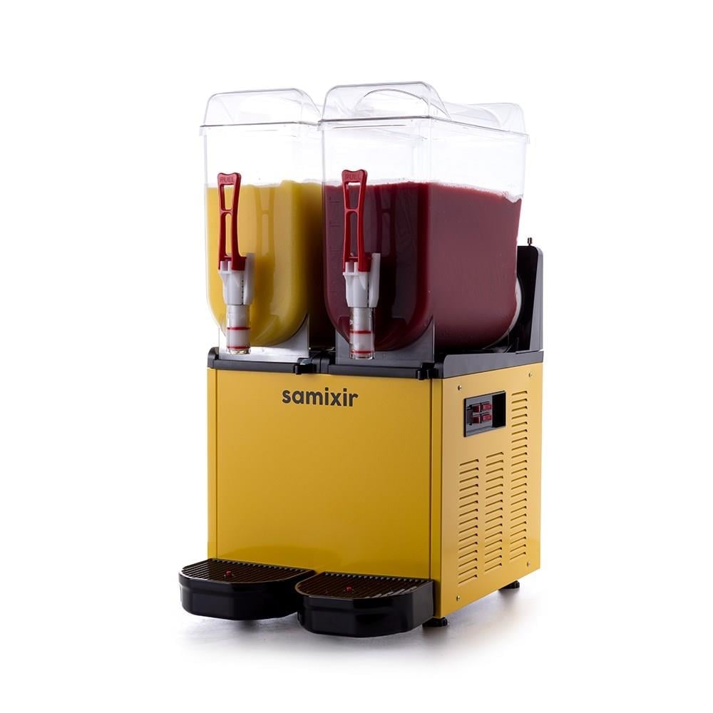 Samixir Twin Çiftli 12+12 Lt Slush Buzlaş Karlamaç Makinesi - Sarı