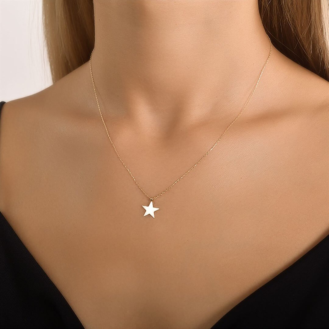 Yıldız Uçlu Altın Kolye – Halley - Penna Jewels