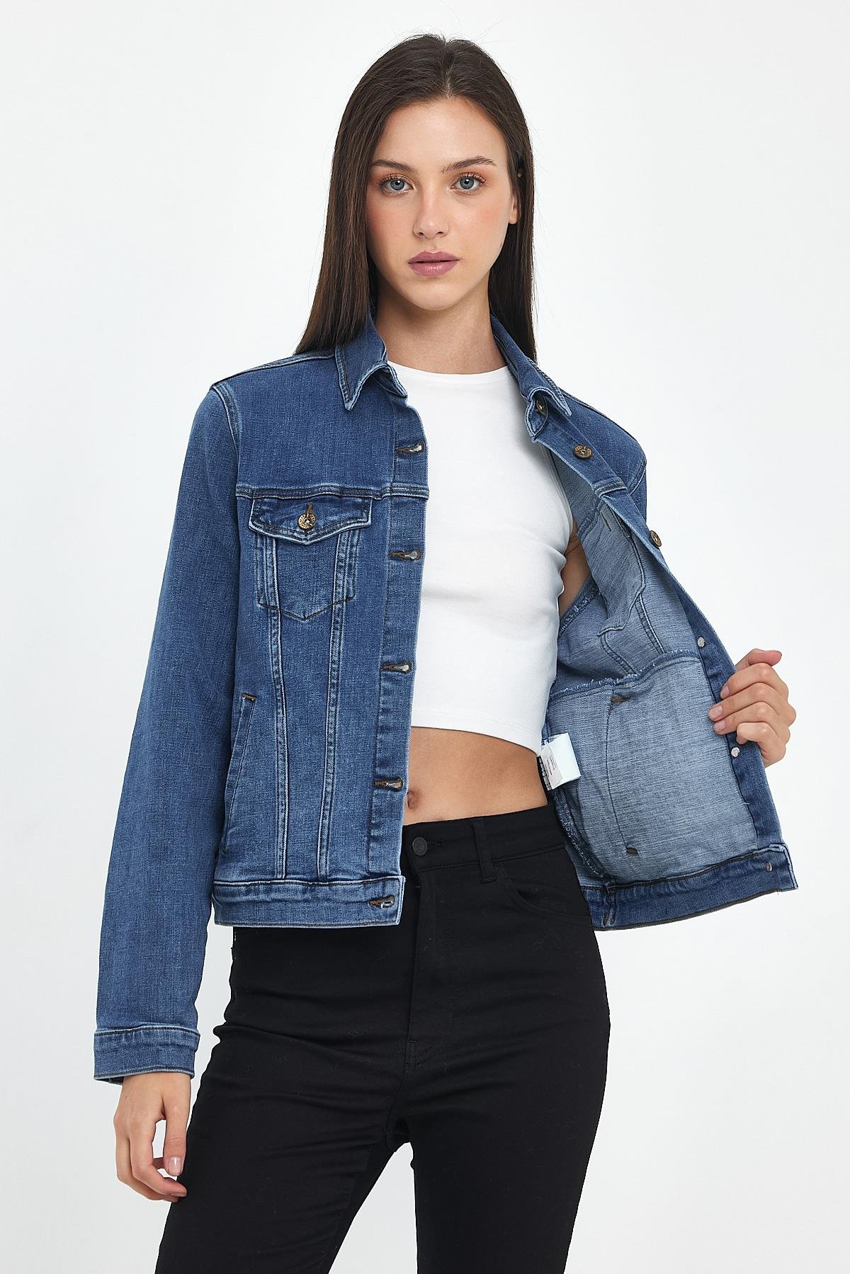 Kad n Ally Dark Blue Slim Fit Jean Ceket